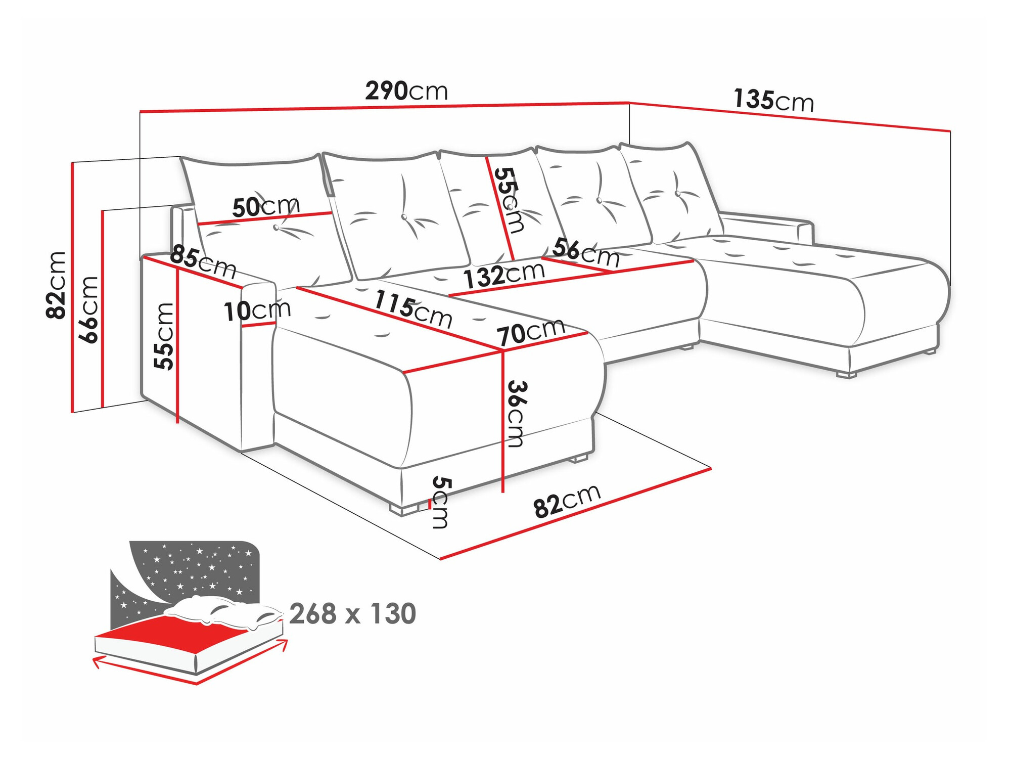 Ugaona sofa Memphis 106 (Lux 01 + Lux 26)