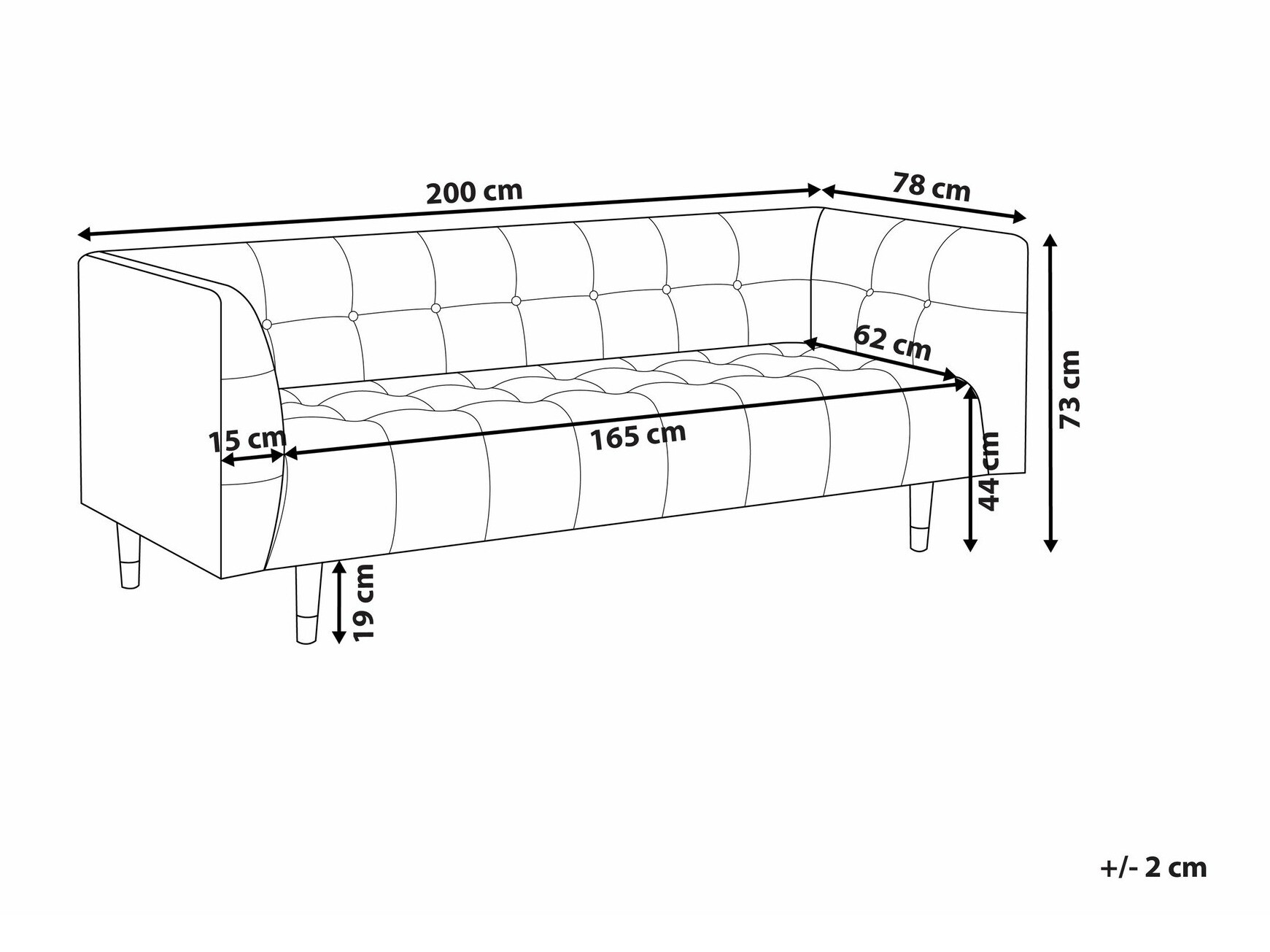 Sofa Berwyn 2538 (Svetlo smeđa)