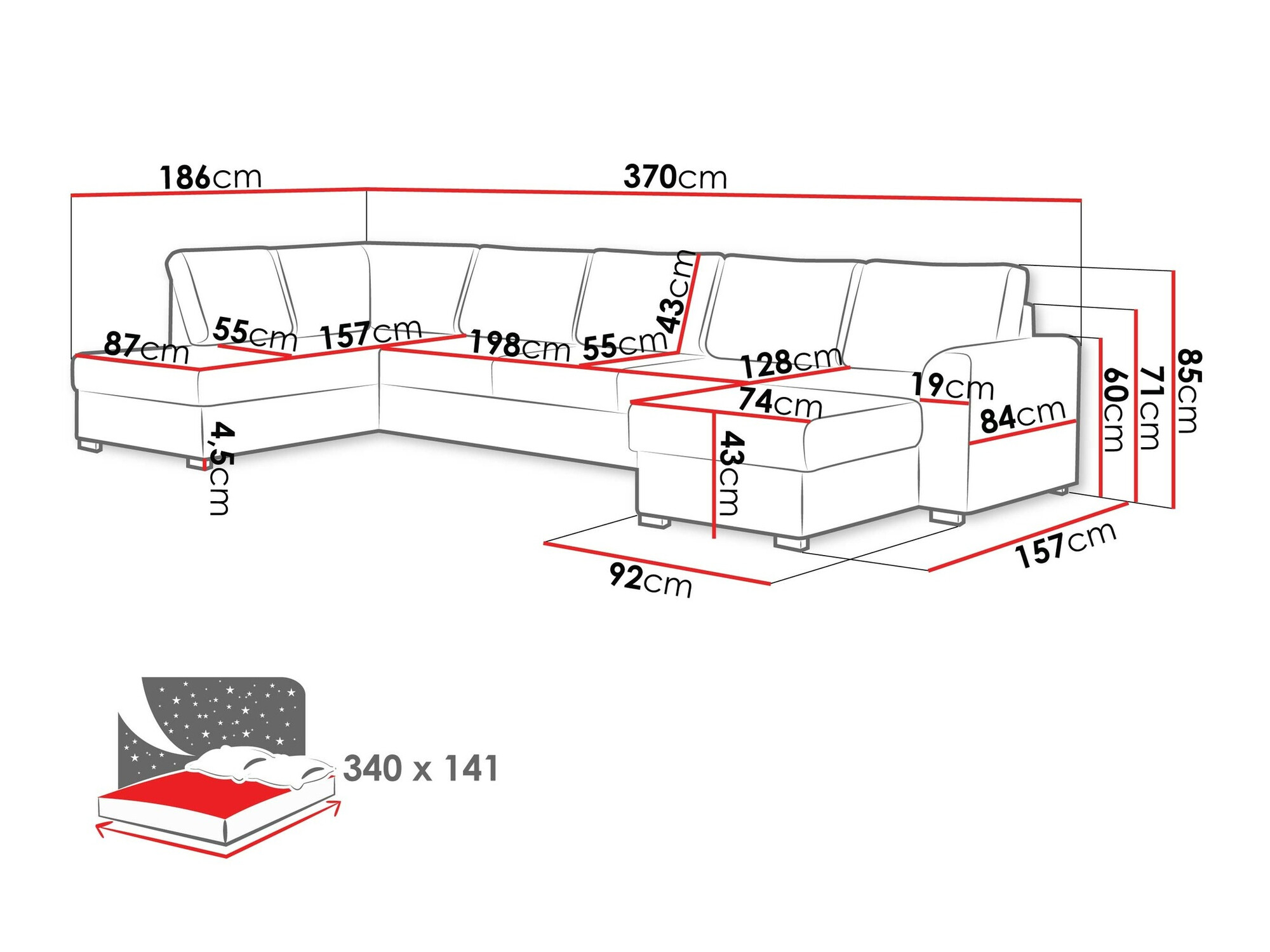 Ugaona sofa Comfivo 191 (Abriamo 04)