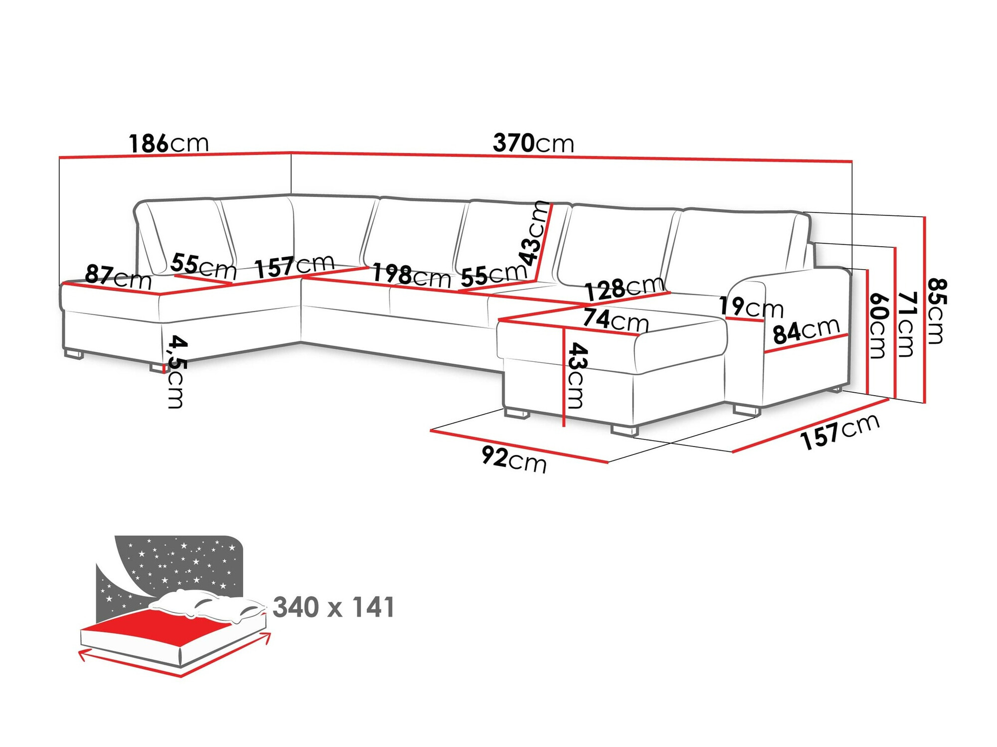 Ugaona sofa Comfivo 191 (Abriamo 04)