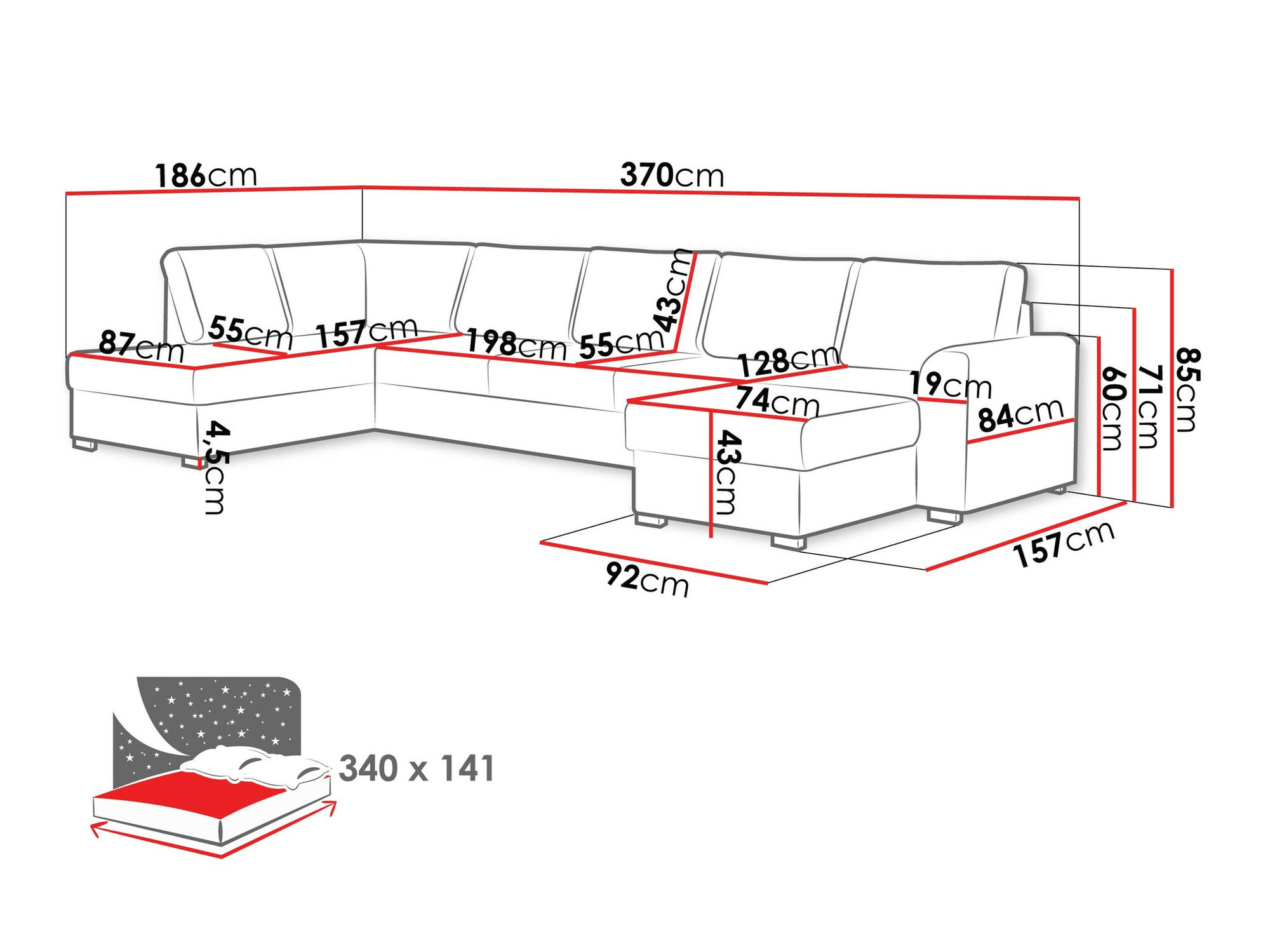 Ugaona sofa Comfivo 191 (Clara 215.02)