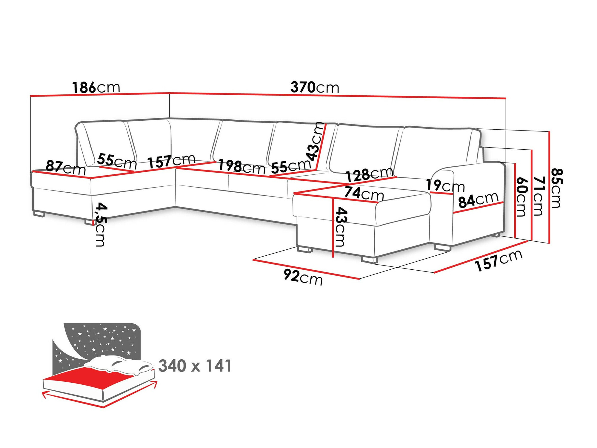 Ugaona sofa Comfivo 191 (Clara 215.02)