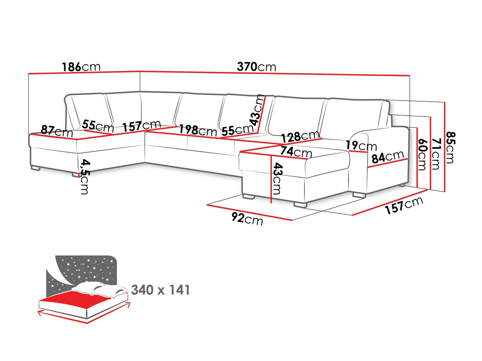 Ugaona sofa Comfivo 191 (Clara 215.10)