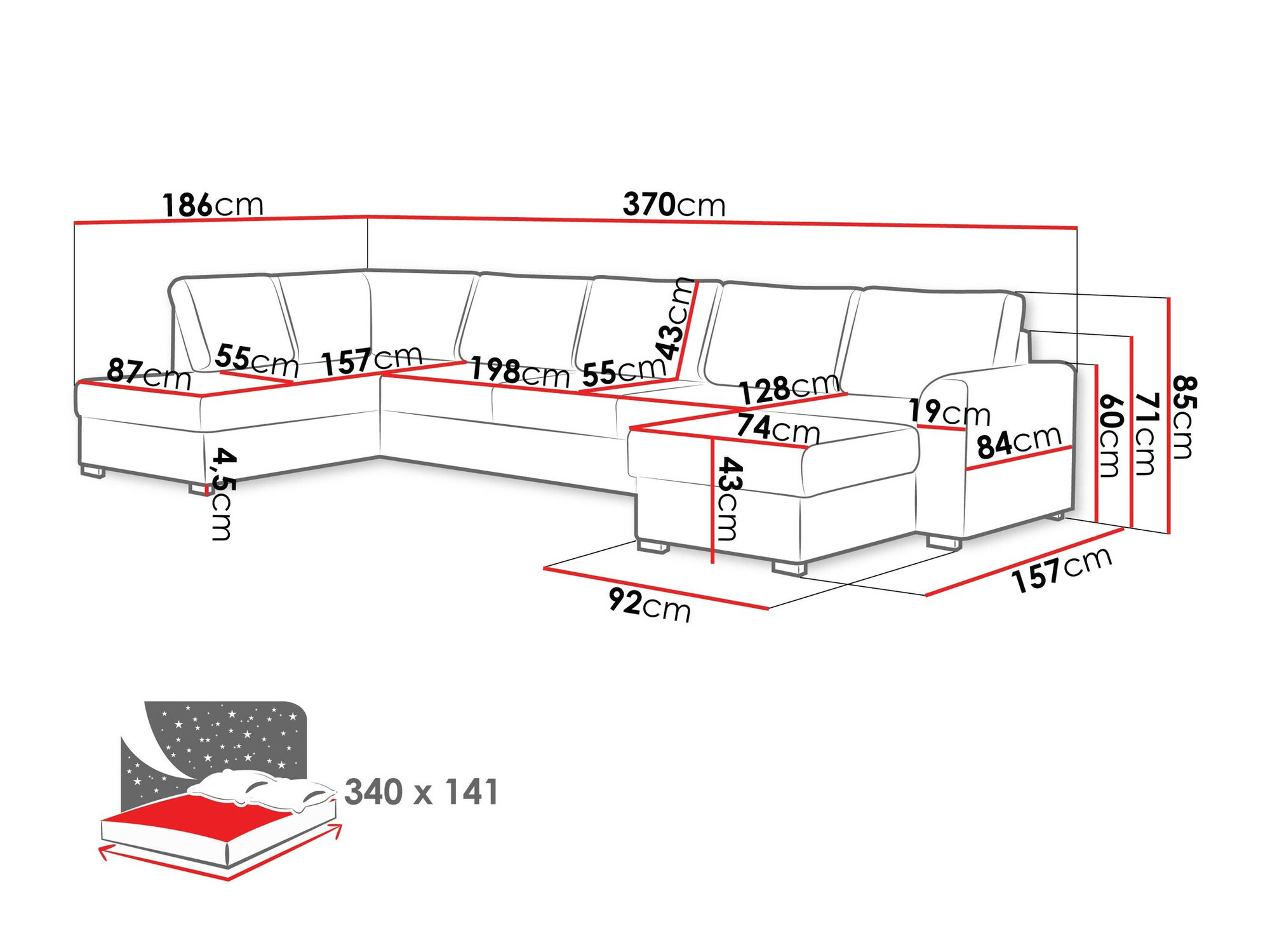 Ugaona sofa Comfivo 191 (Clara 215.10)