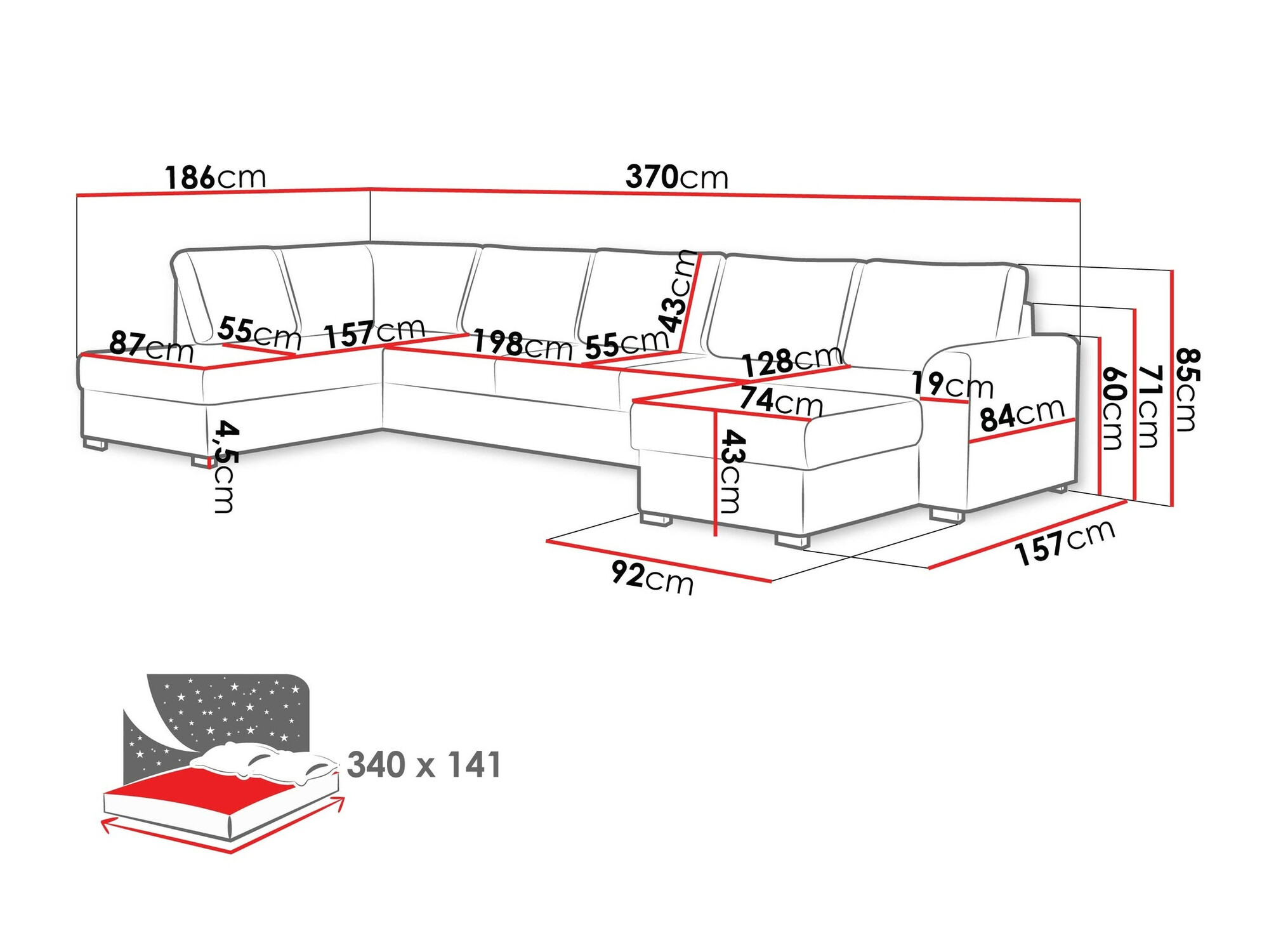 Ugaona sofa Comfivo 191 (Flow 06)