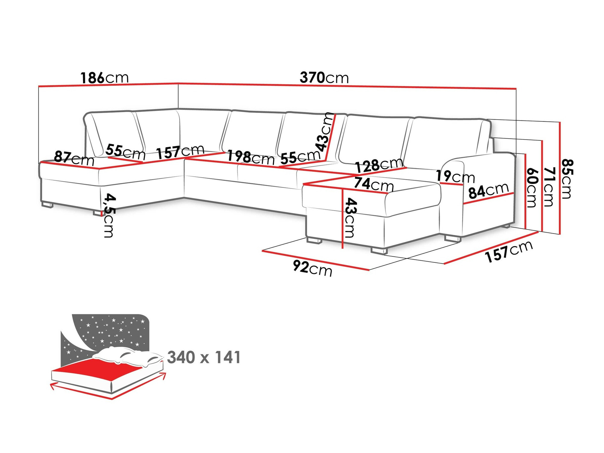 Ugaona sofa Comfivo 191 (Soft 011 + Majorka 03)
