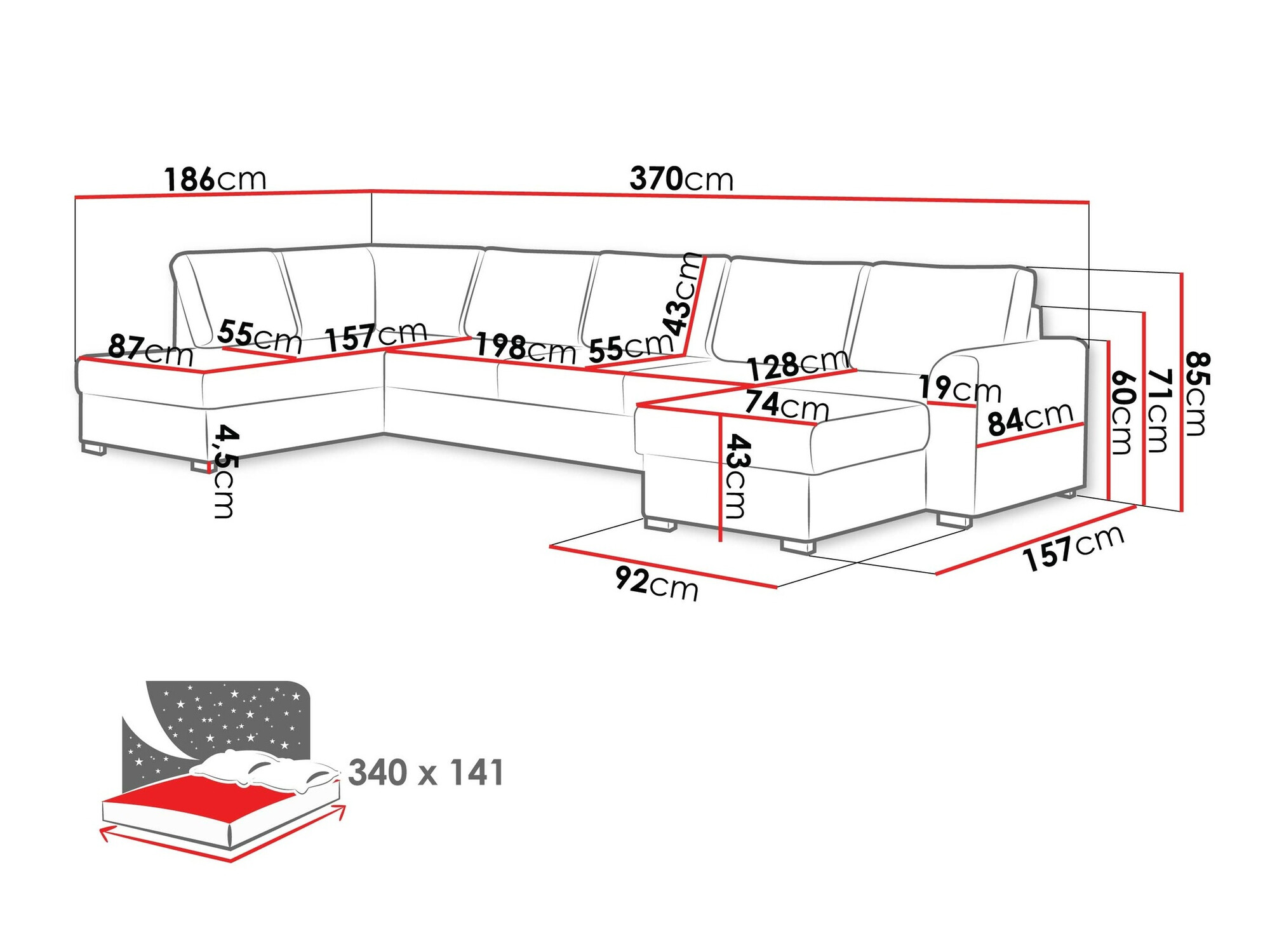 Ugaona sofa Comfivo 191 (Soft 011 + Majorka 03)