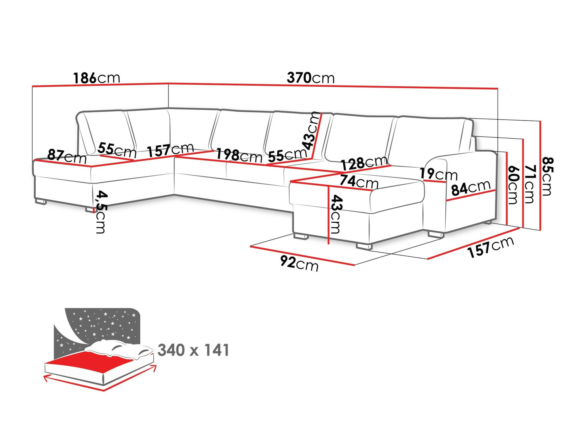 Ugaona sofa Comfivo 191 (Wave 05)