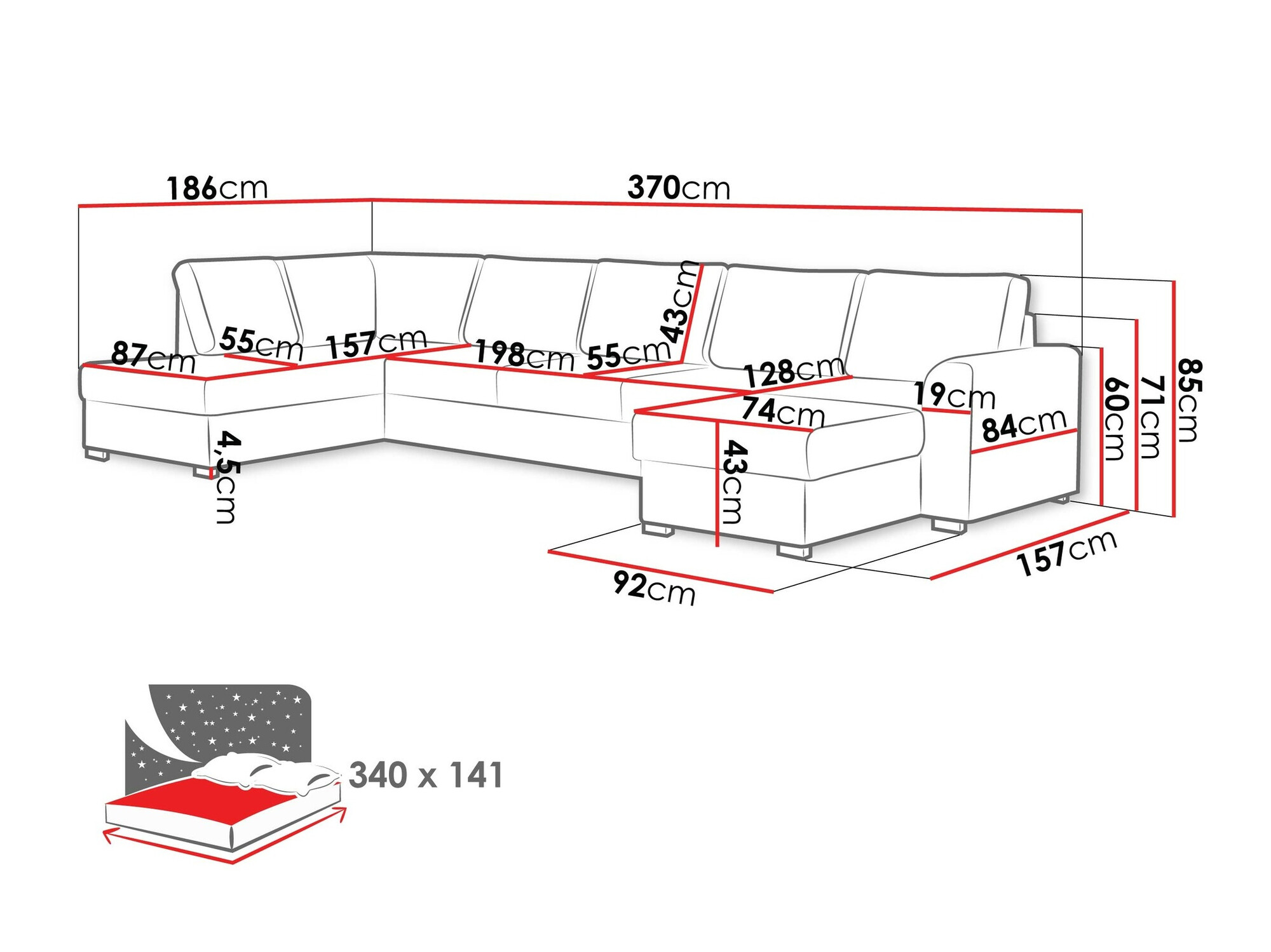 Ugaona sofa Comfivo 191 (Wave 05)
