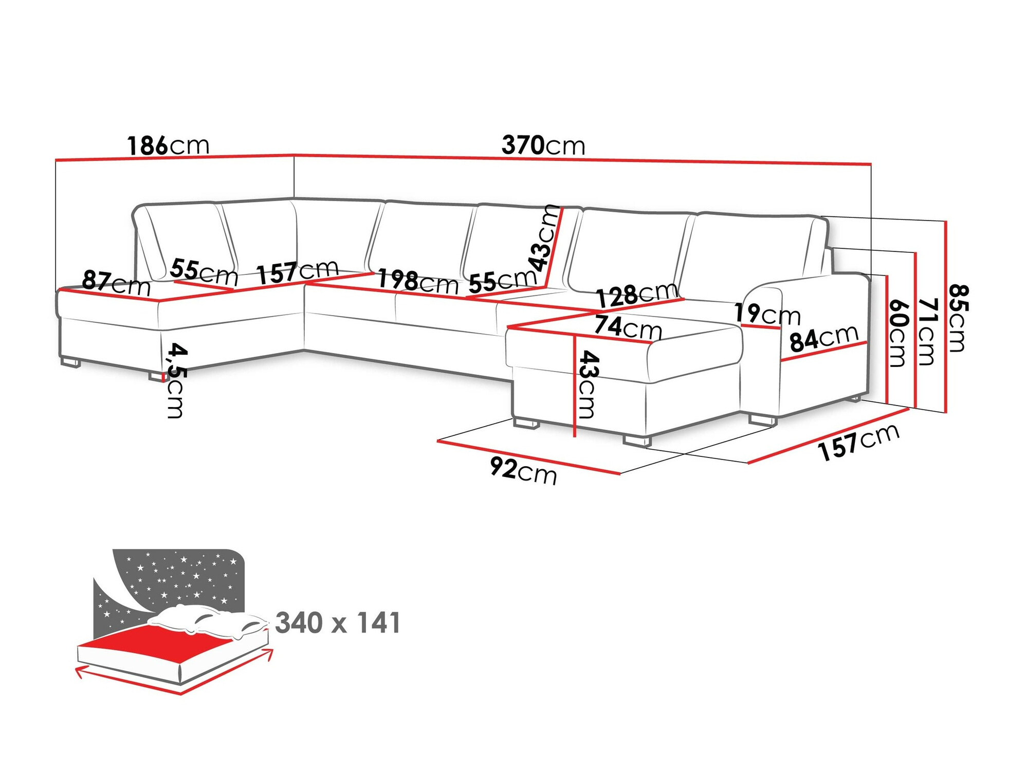 Ugaona sofa Comfivo 191 (Wave 09)