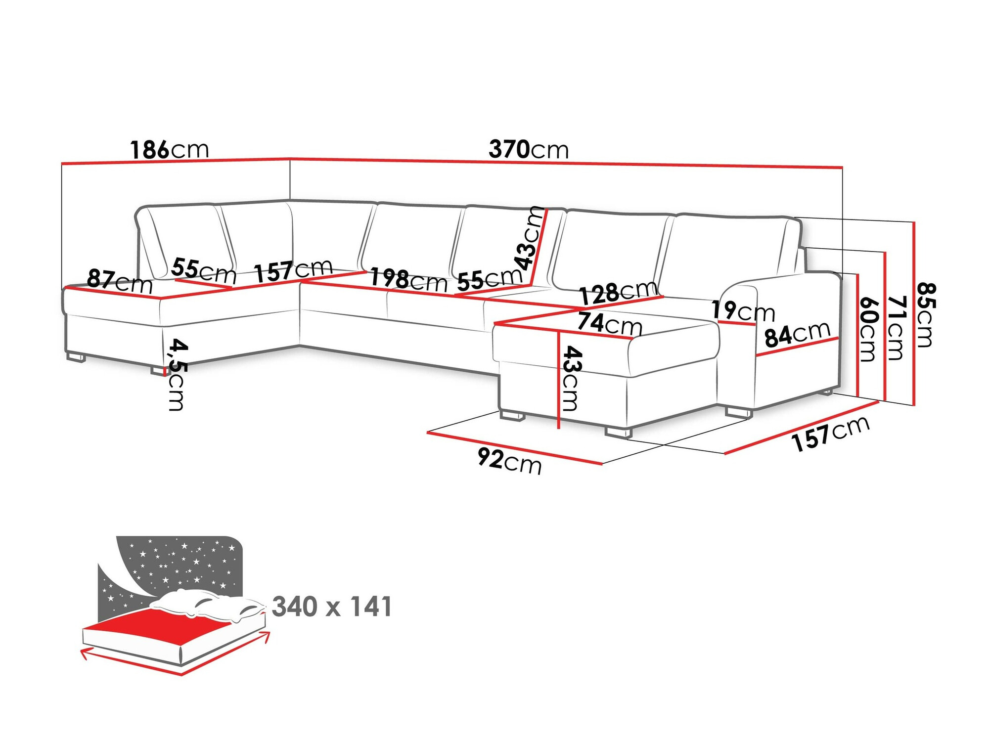 Ugaona sofa Comfivo 191 (Wave 09)