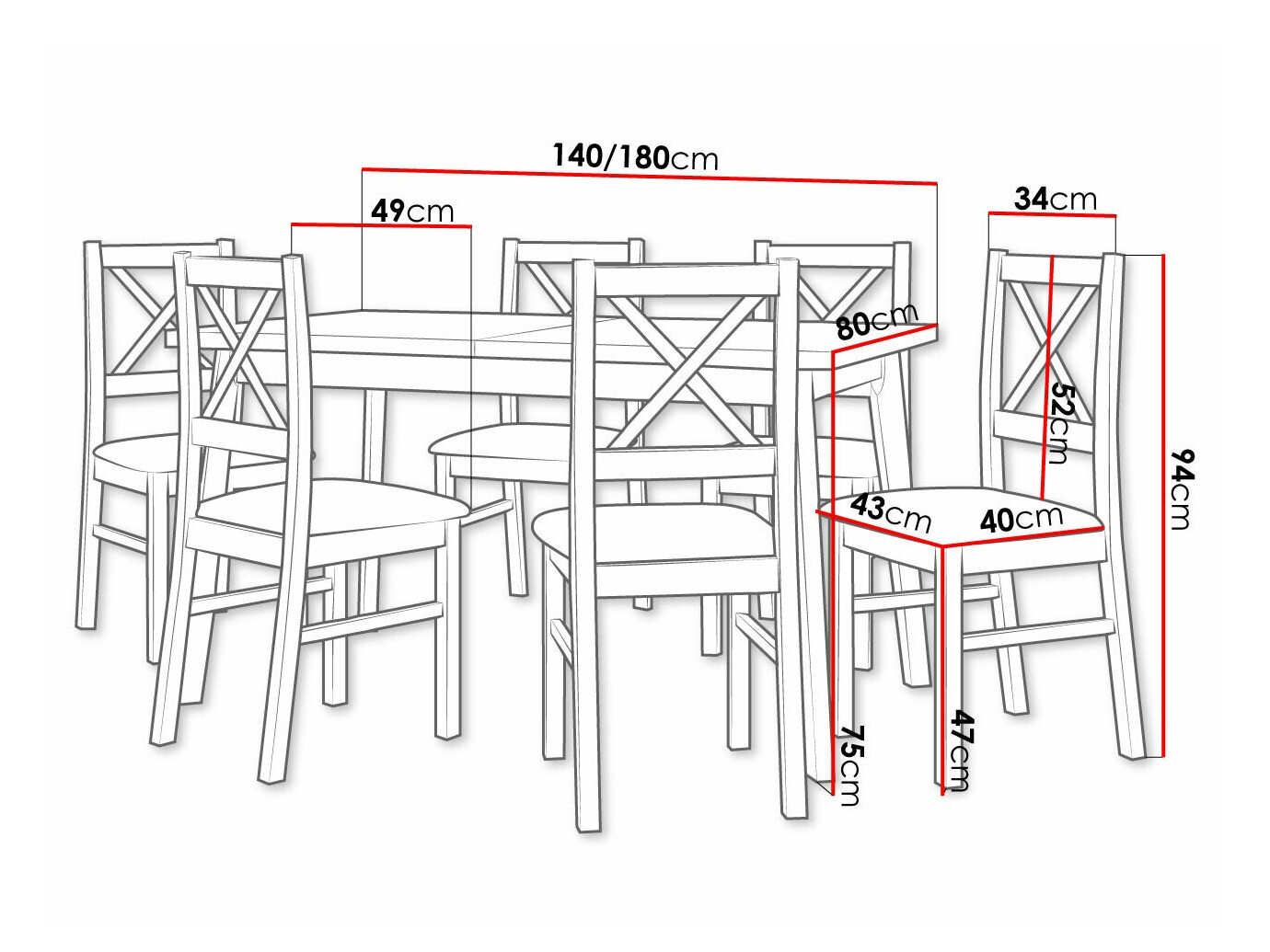 Trpezarijski set Victorville 223