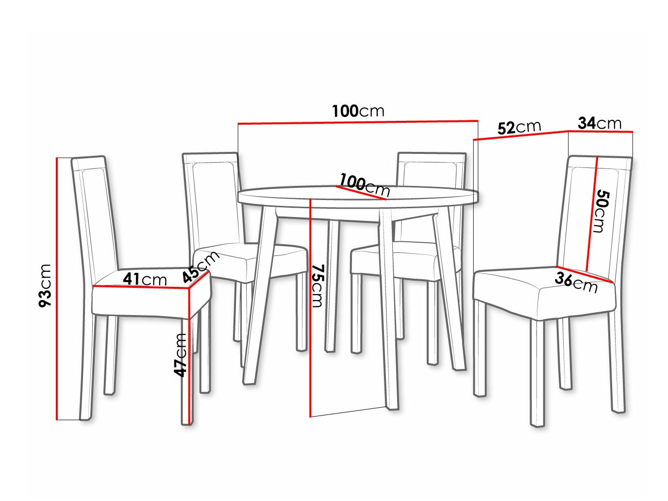 Trpezarijski set Victorville 255