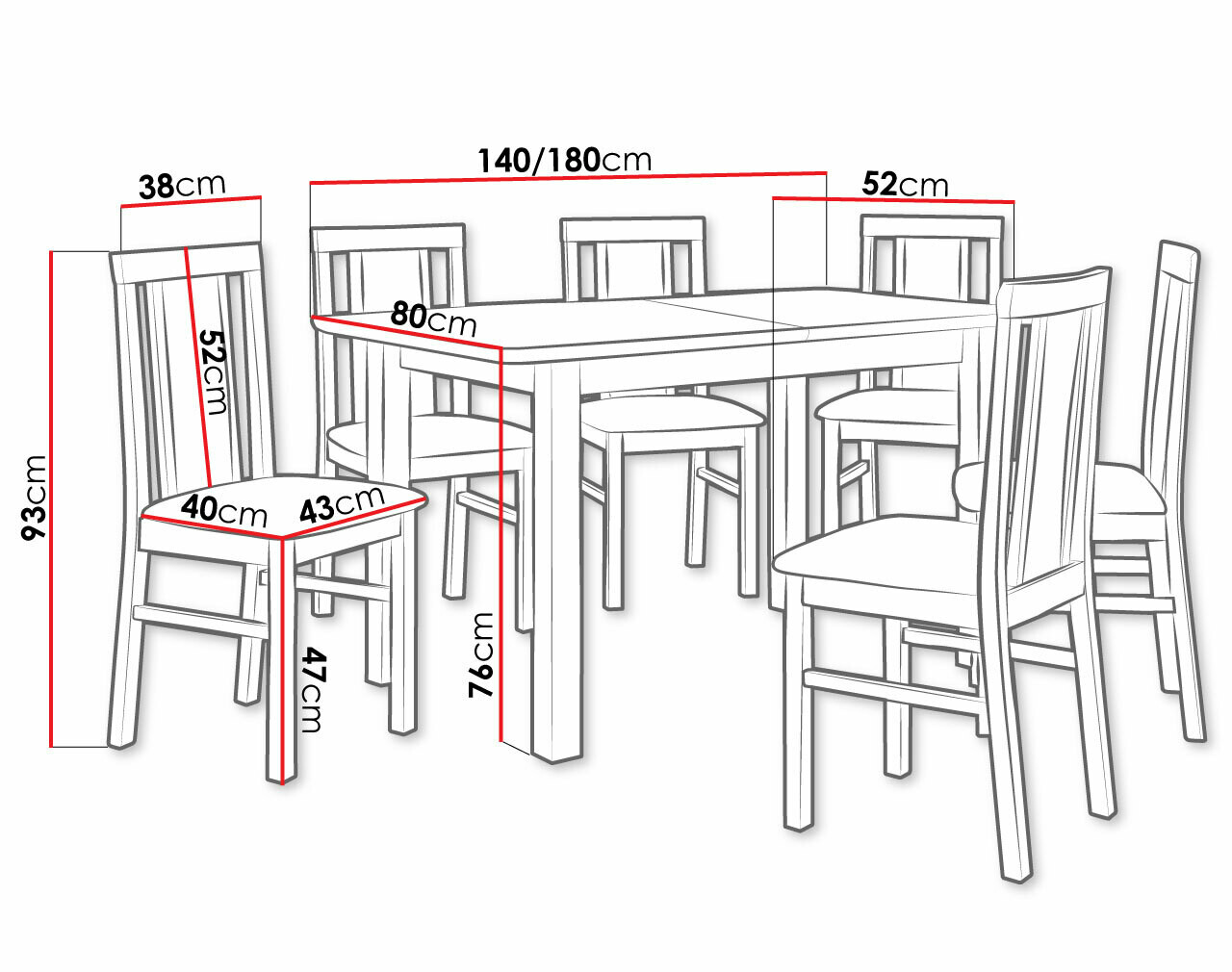 Trpezarijski set Victorville 283