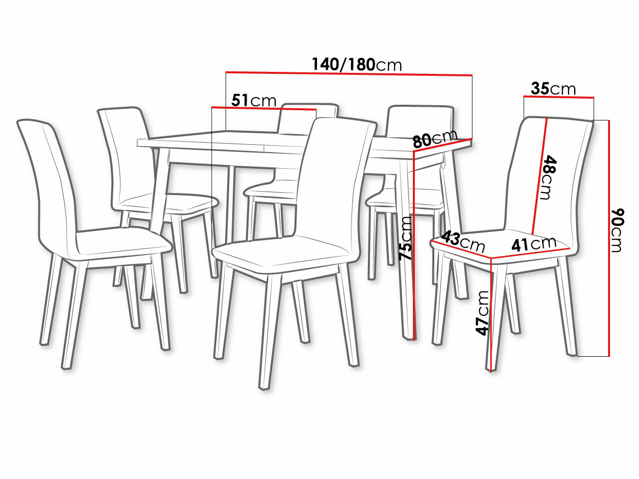 Trpezarijski set Victorville 285 (Zanatski hrast + Belo)