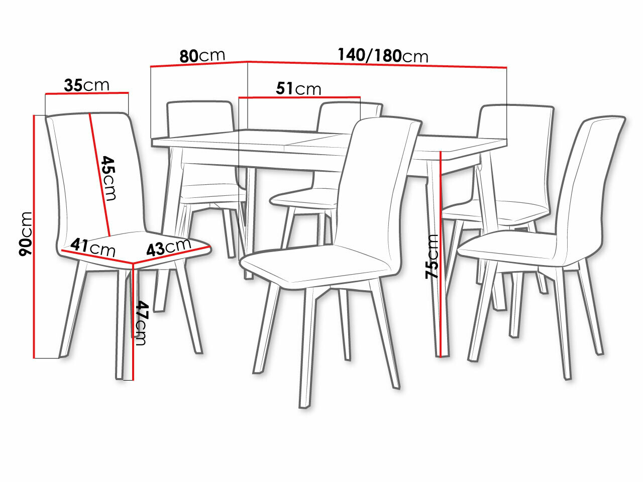 Trpezarijski set Victorville 290