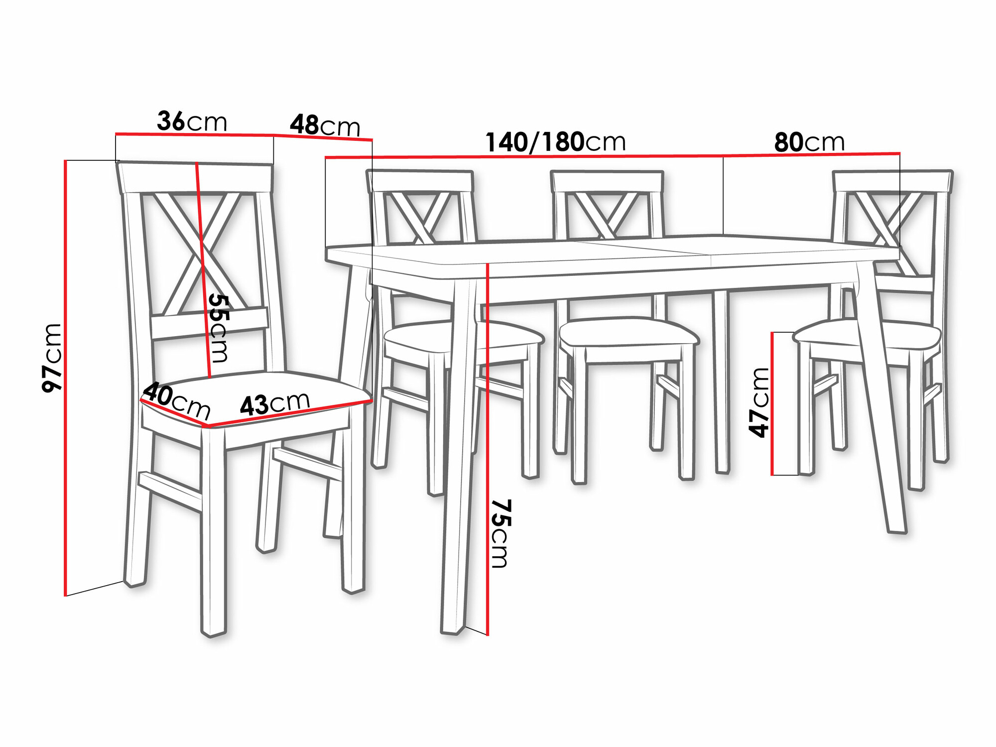 Trpezarijski set Victorville 373