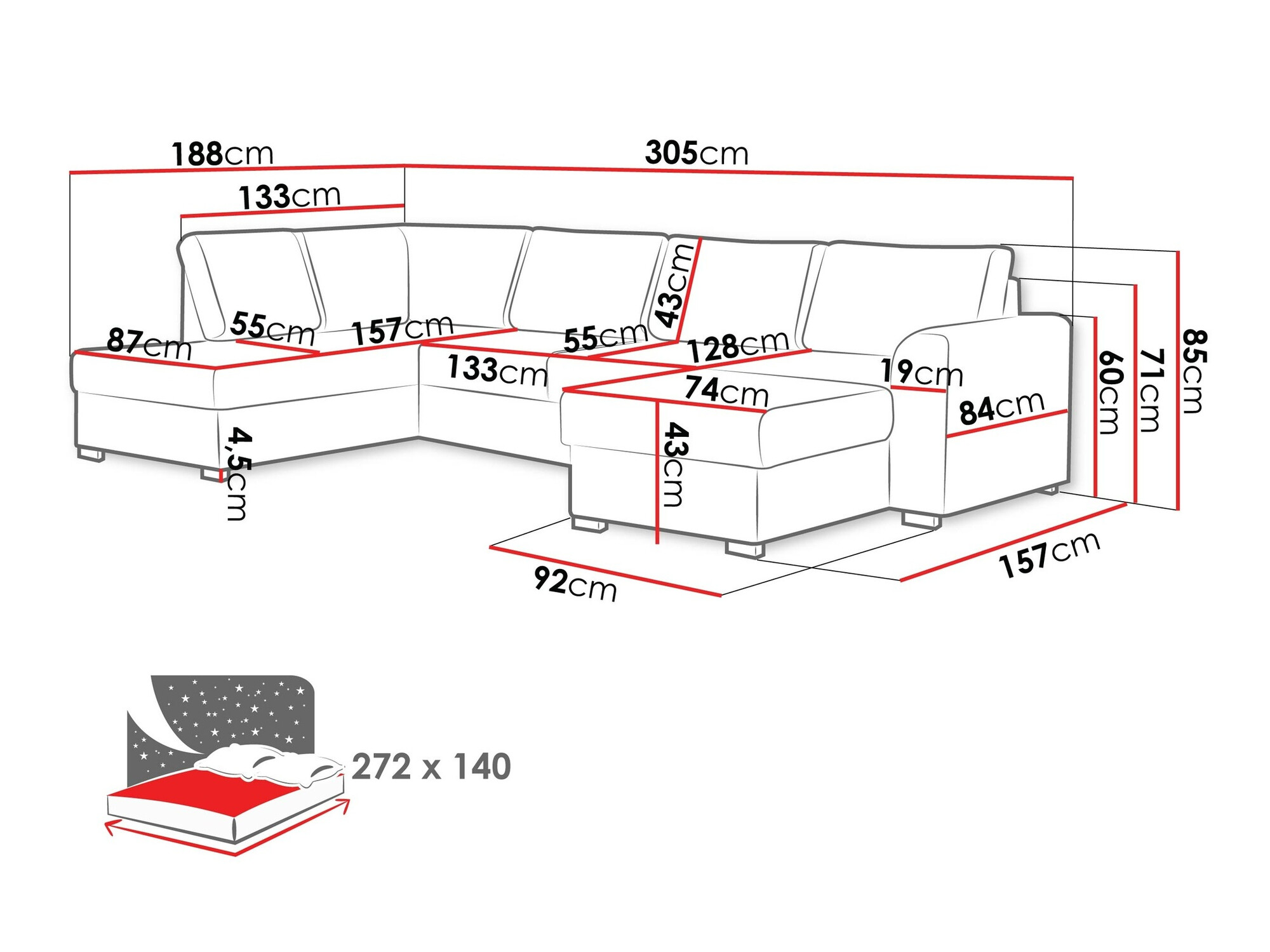 Ugaona sofa Comfivo 189 (Abriamo 03)