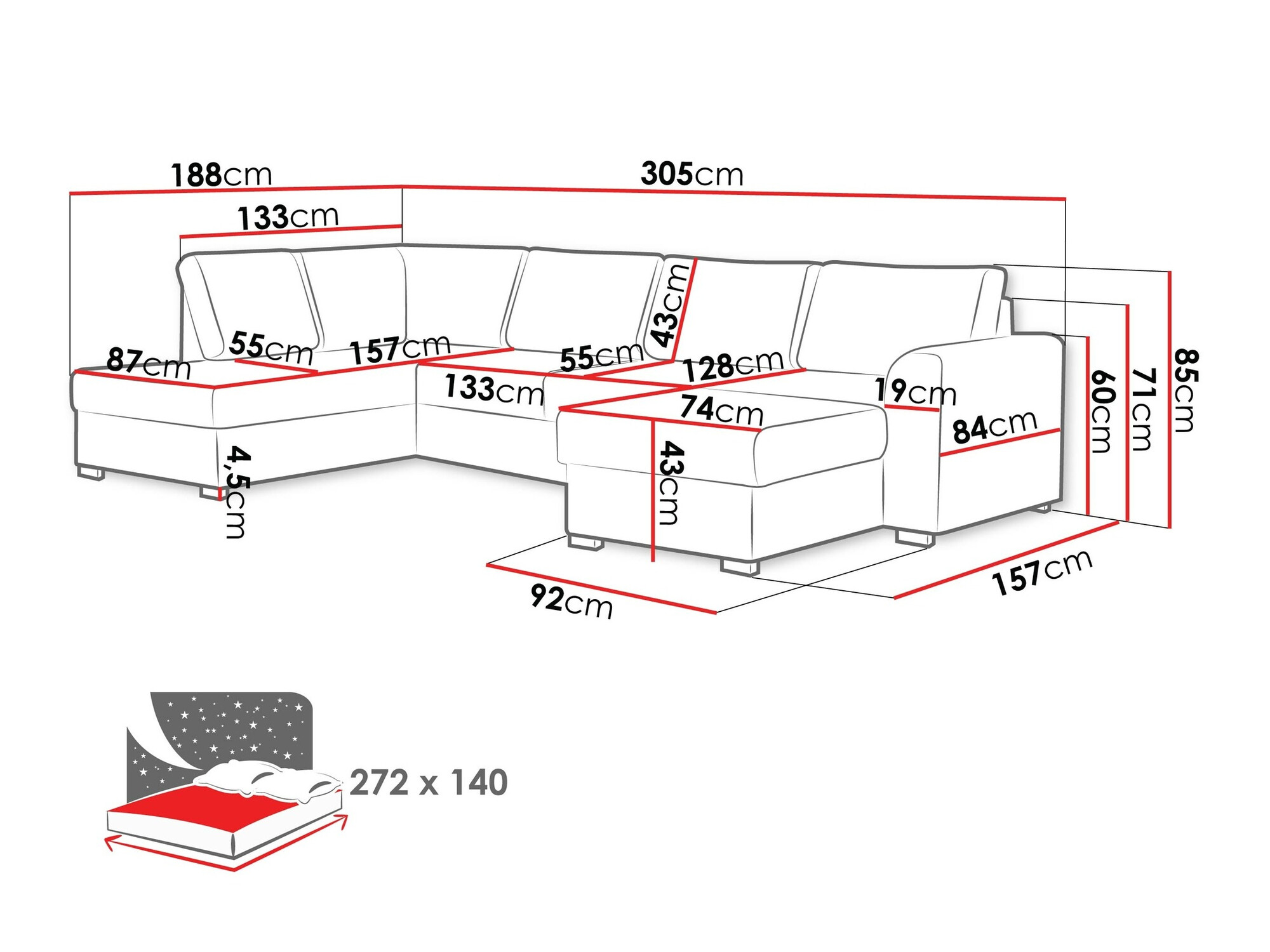Ugaona sofa Comfivo 189 (Abriamo 03)