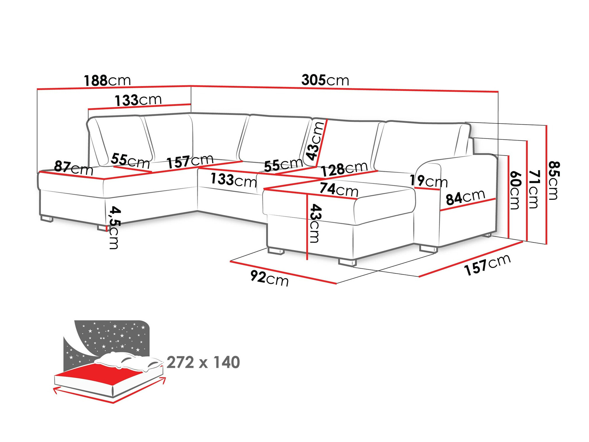 Ugaona sofa Comfivo 189 (Clara 215.02)
