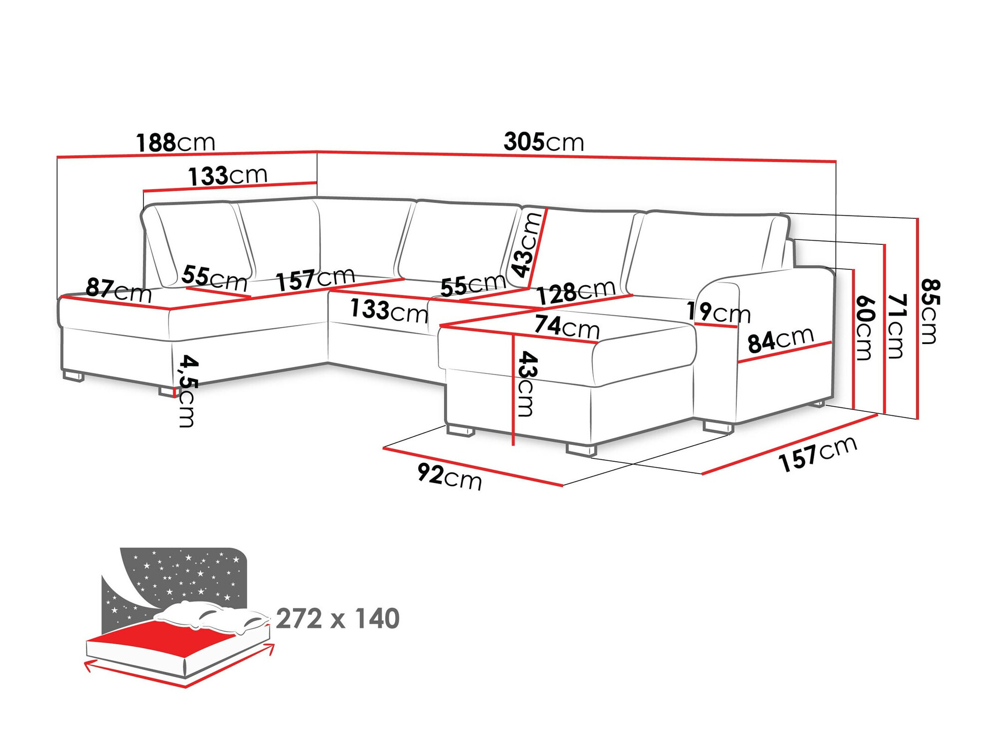 Ugaona sofa Comfivo 189 (Clara 215.10)
