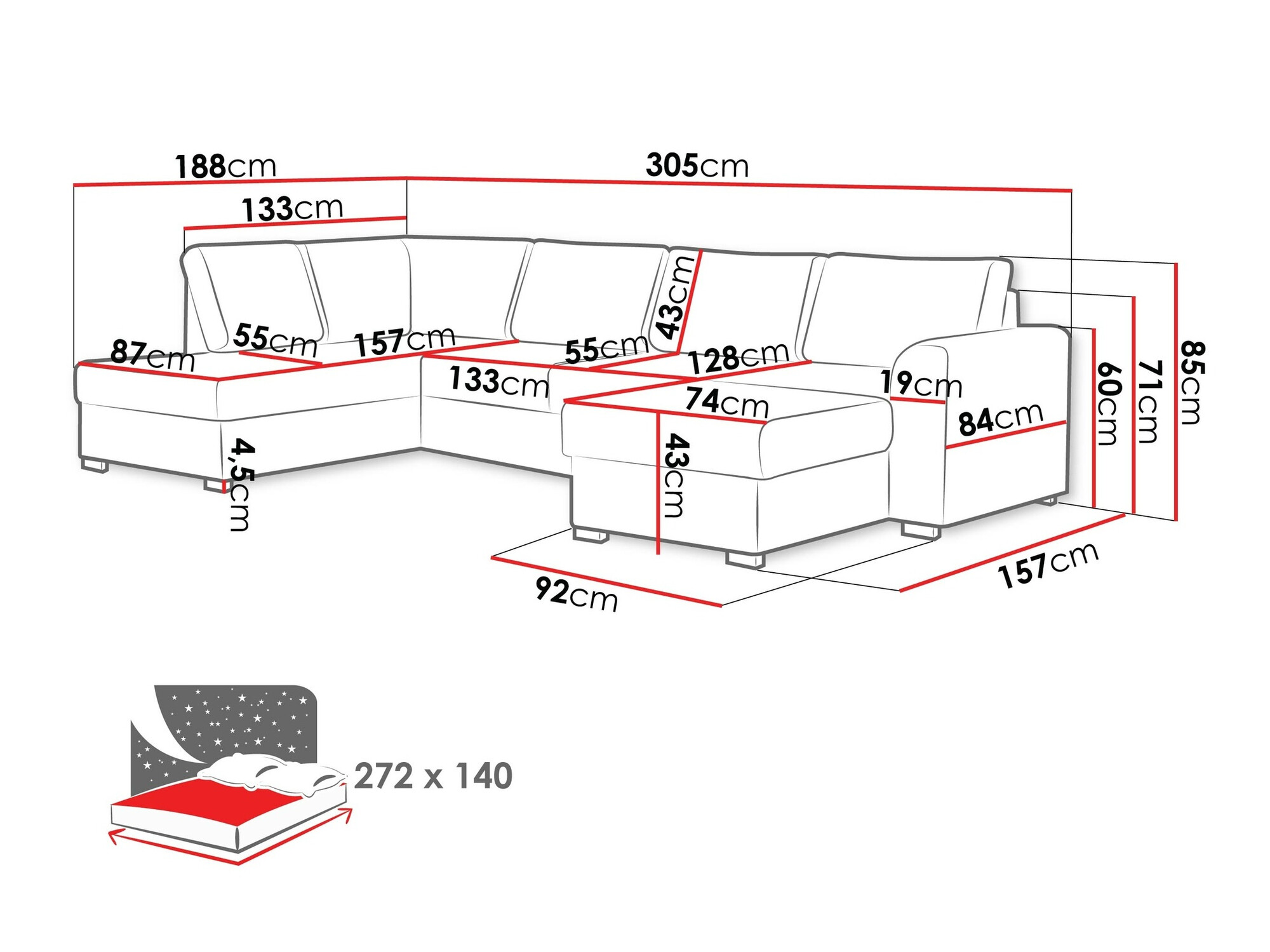 Ugaona sofa Comfivo 189 (Wave 05)
