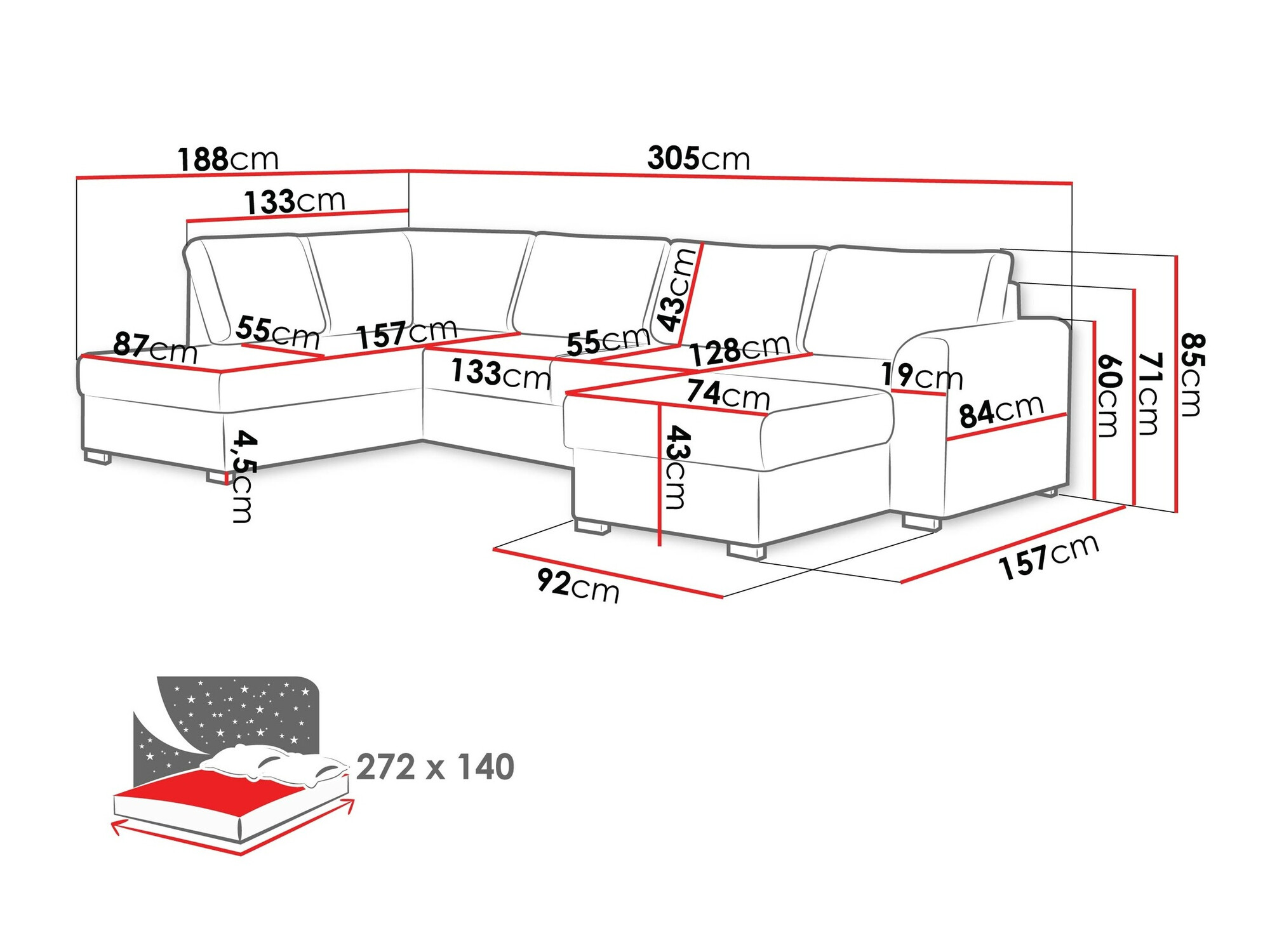 Ugaona sofa Comfivo 189 (Wave 09)