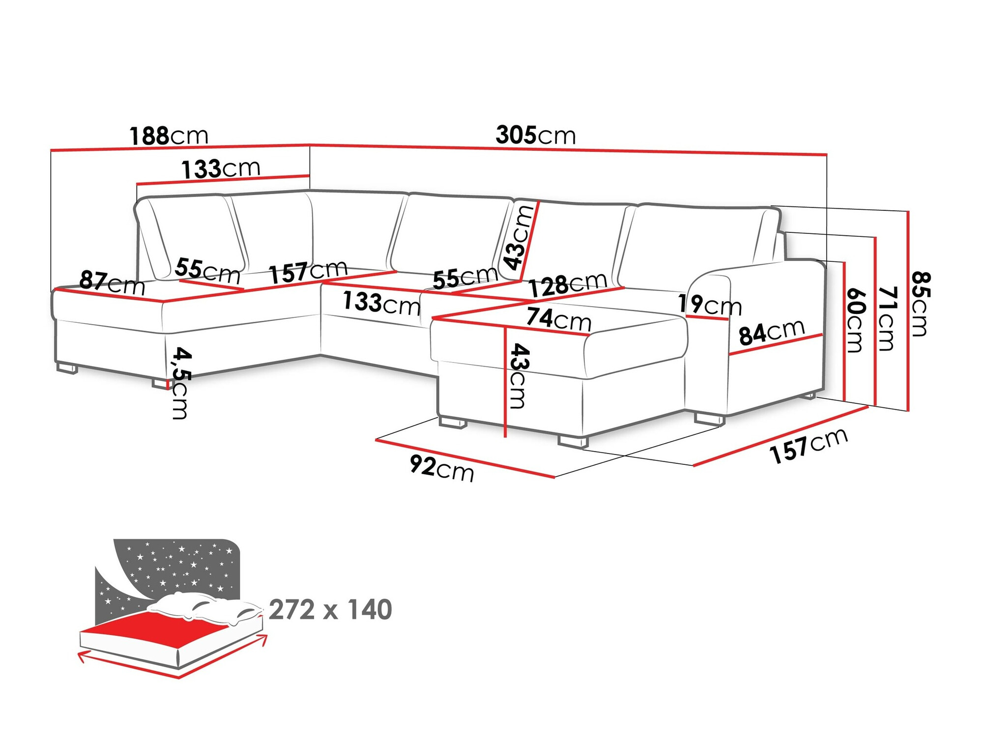 Ugaona sofa Comfivo 189 (Wave 09)
