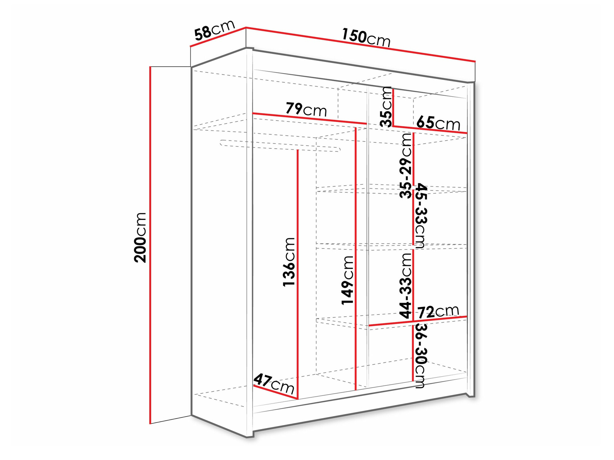 Ormar Closico 113 (Crno)
