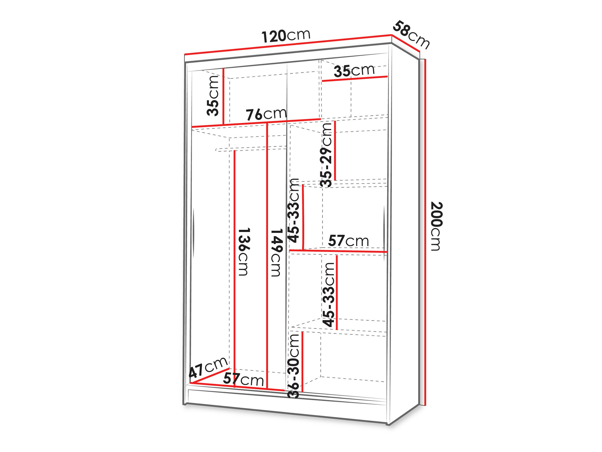 Ormar Closico 148 (Crno)