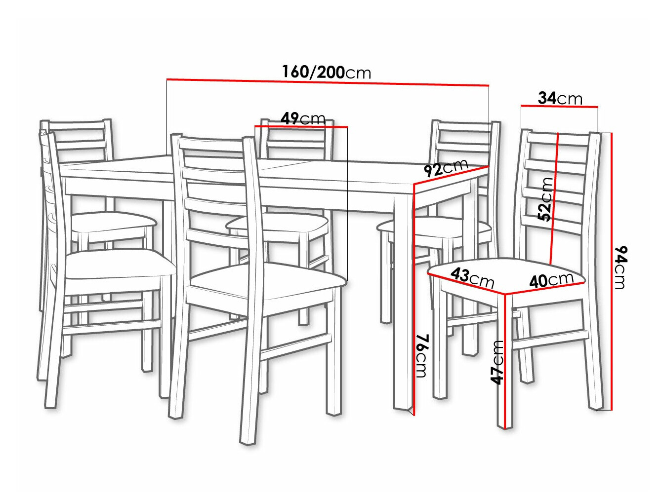 Trpezarijski set Victorville 261 (Sonoma hrast)