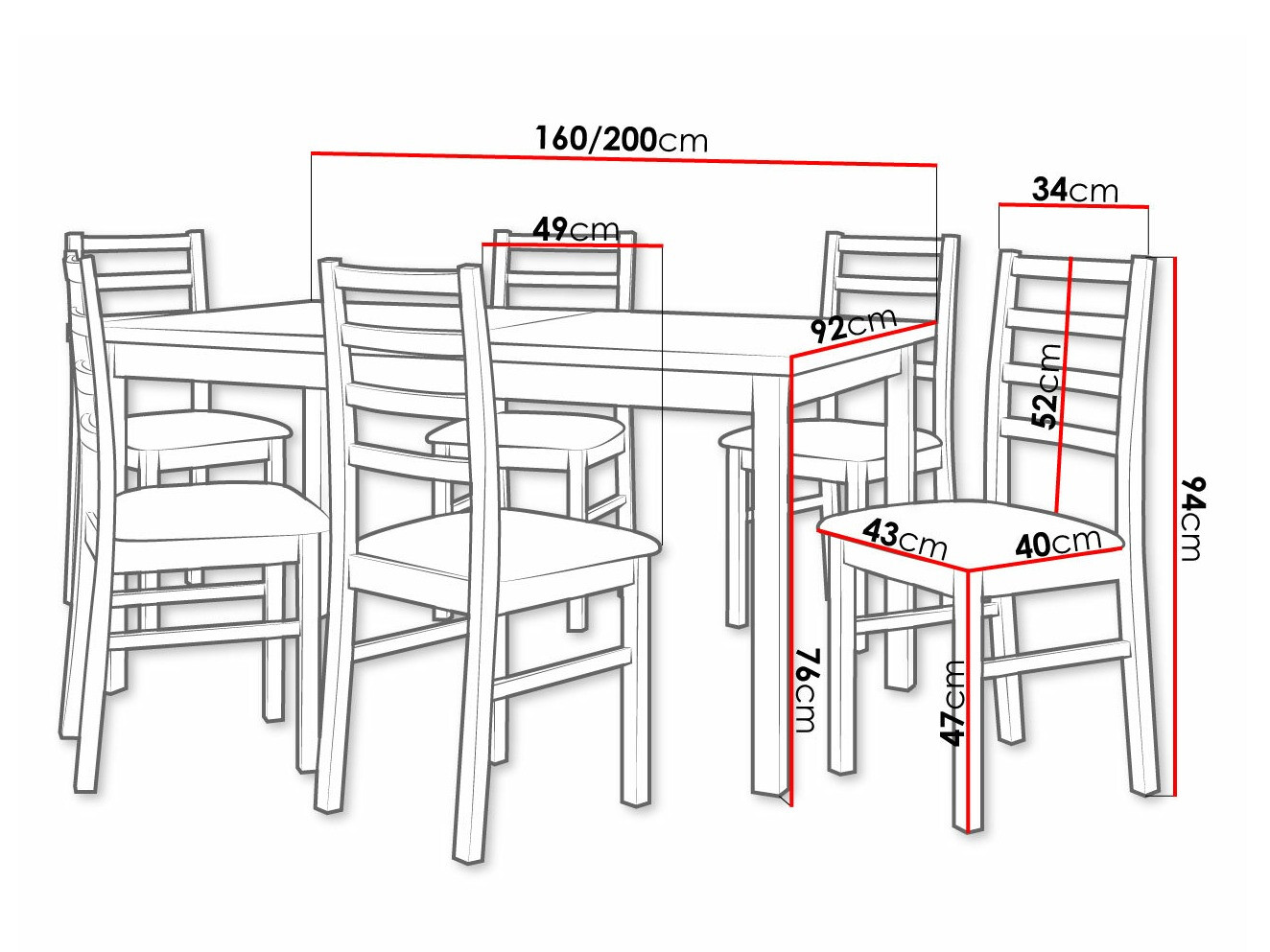 Trpezarijski set Victorville 261 (Sonoma hrast)