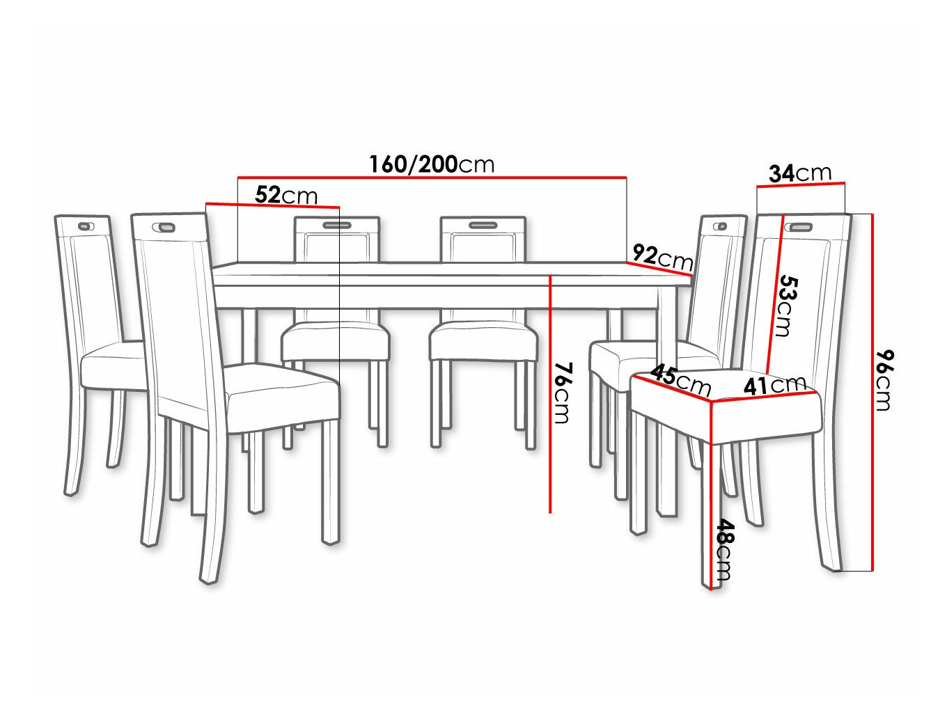 Trpezarijski set Victorville 262 (Sonoma hrast)