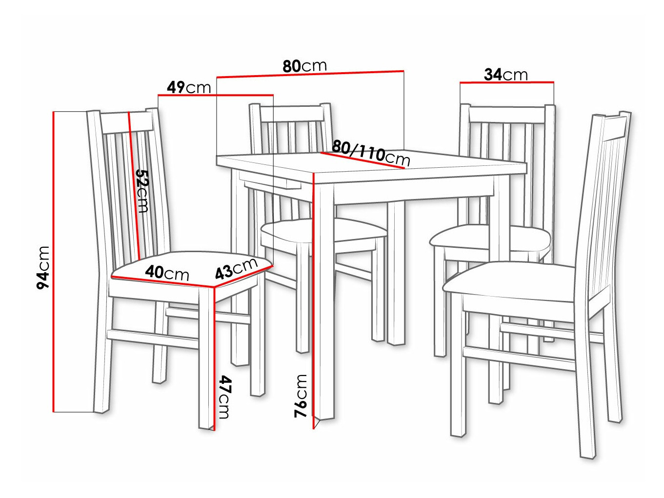 Trpezarijski set Victorville 263 (Sonoma hrast)