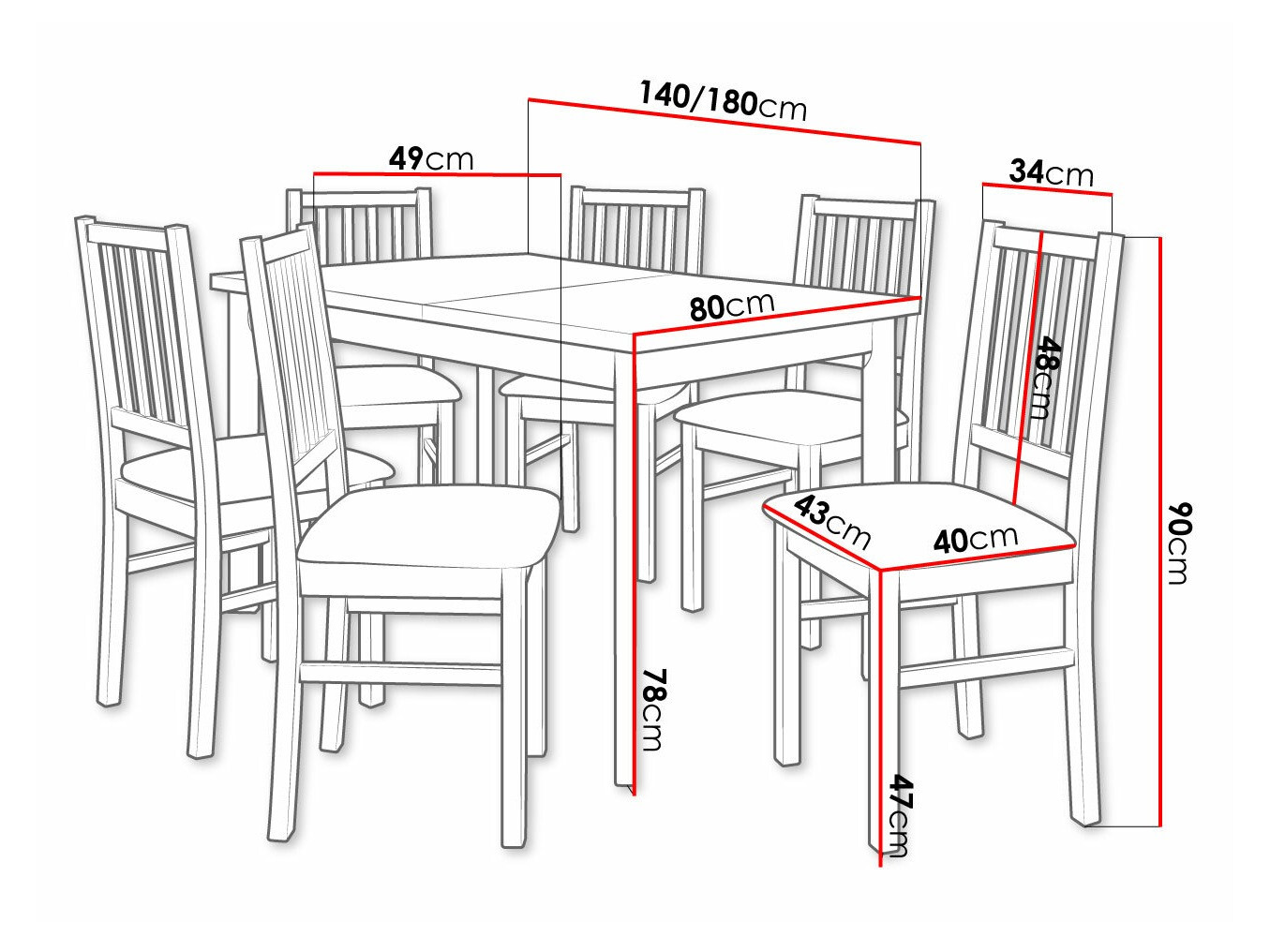 Trpezarijski set Victorville 264 (Sonoma hrast)