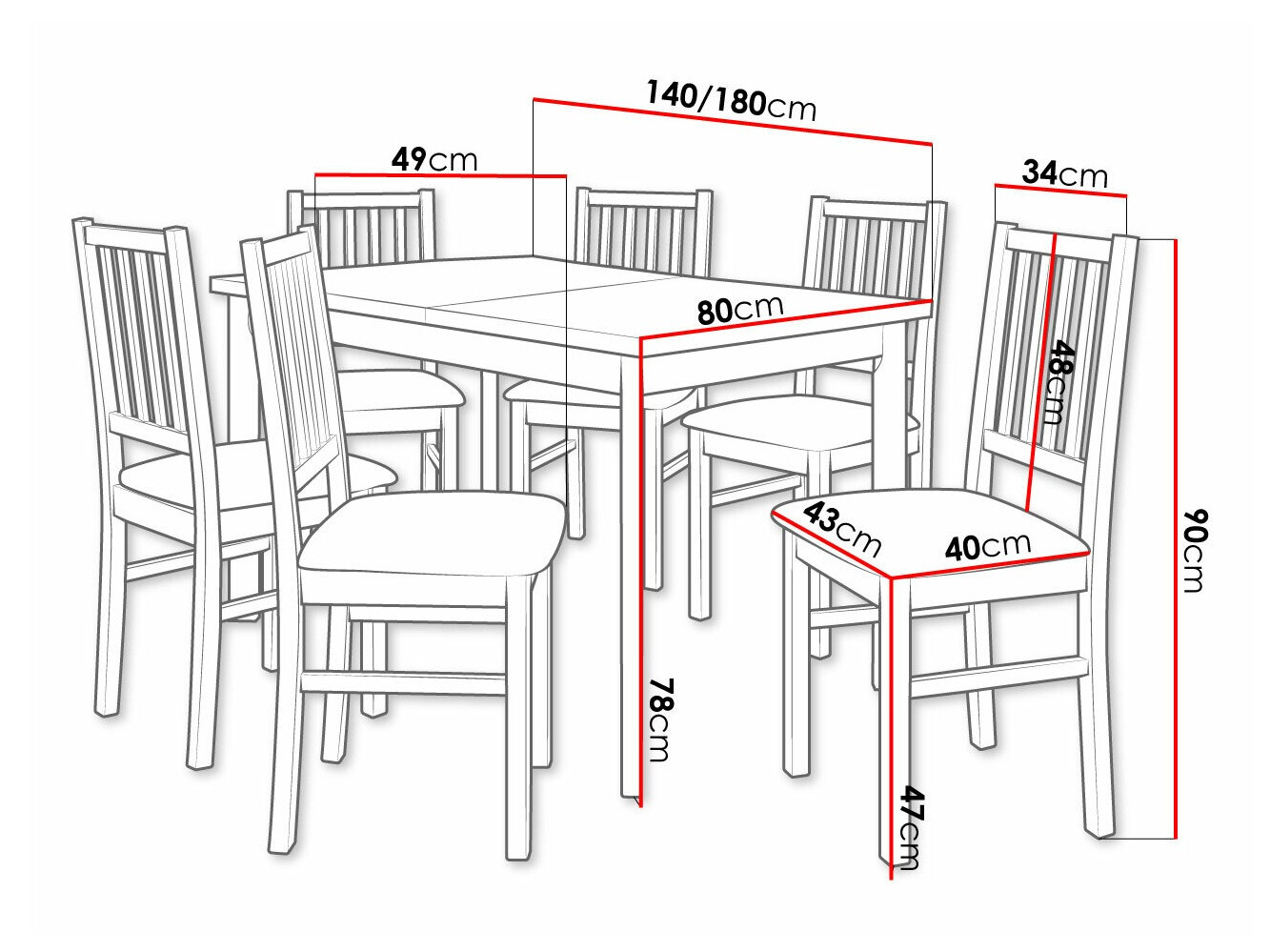 Trpezarijski set Victorville 264 (Sonoma hrast)