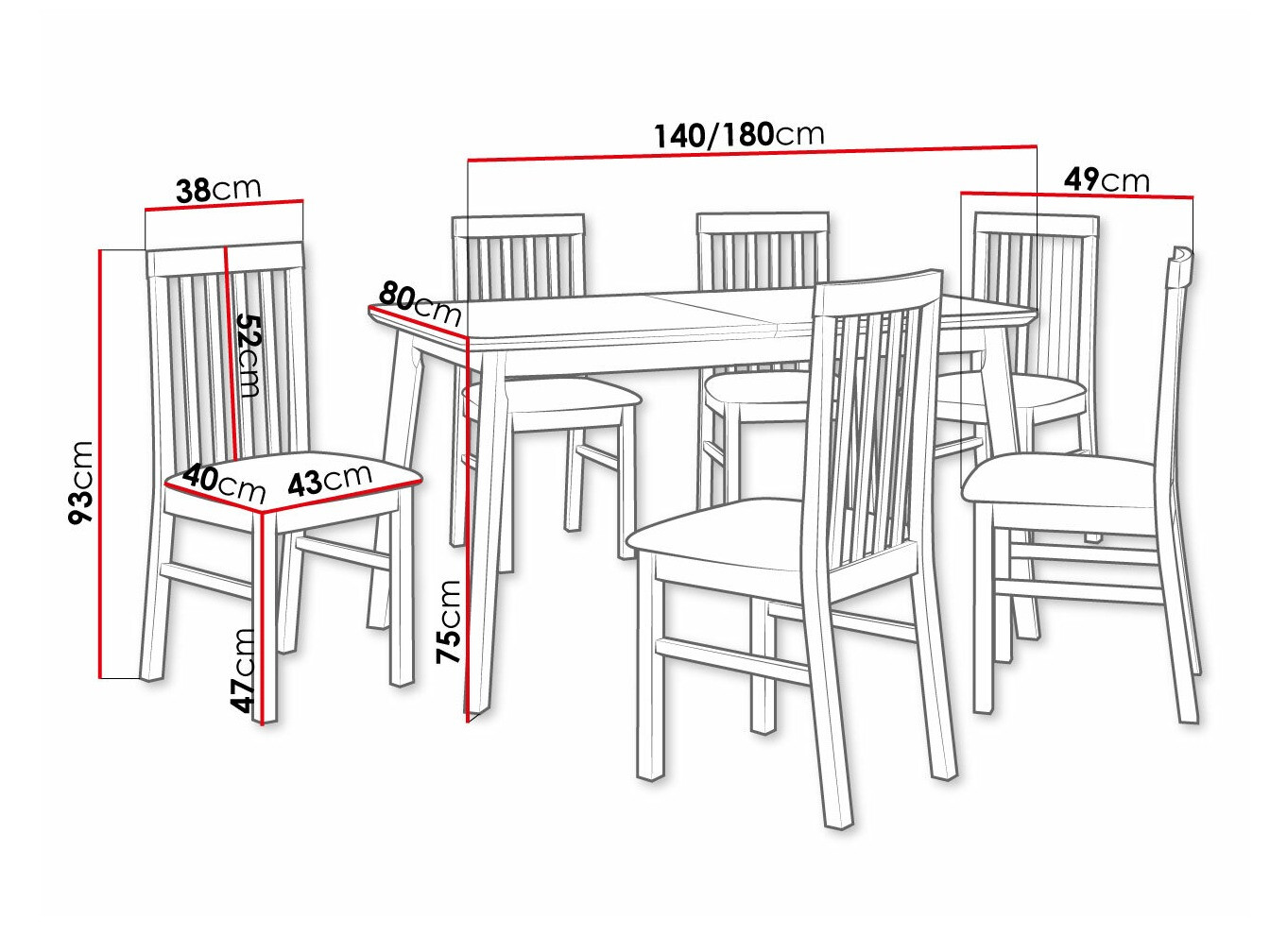 Trpezarijski set Victorville 267 (Belo)