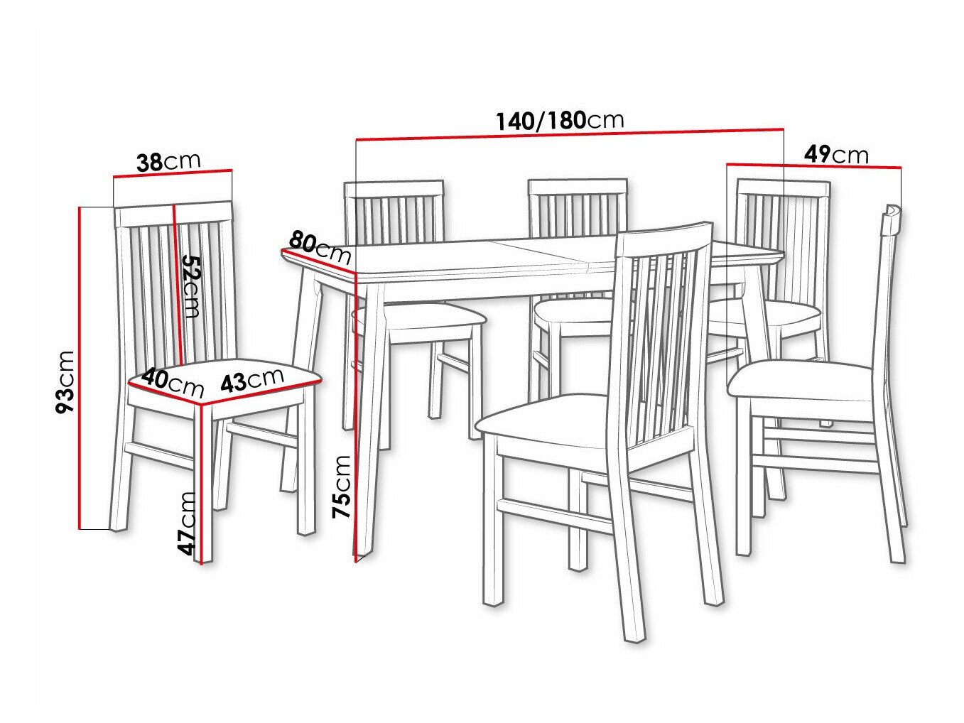 Trpezarijski set Victorville 267 (Sonoma hrast)