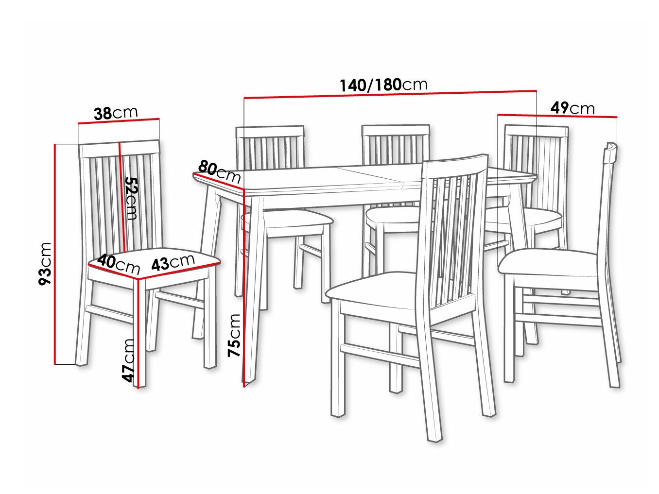 Trpezarijski set Victorville 267 (Sonoma hrast)