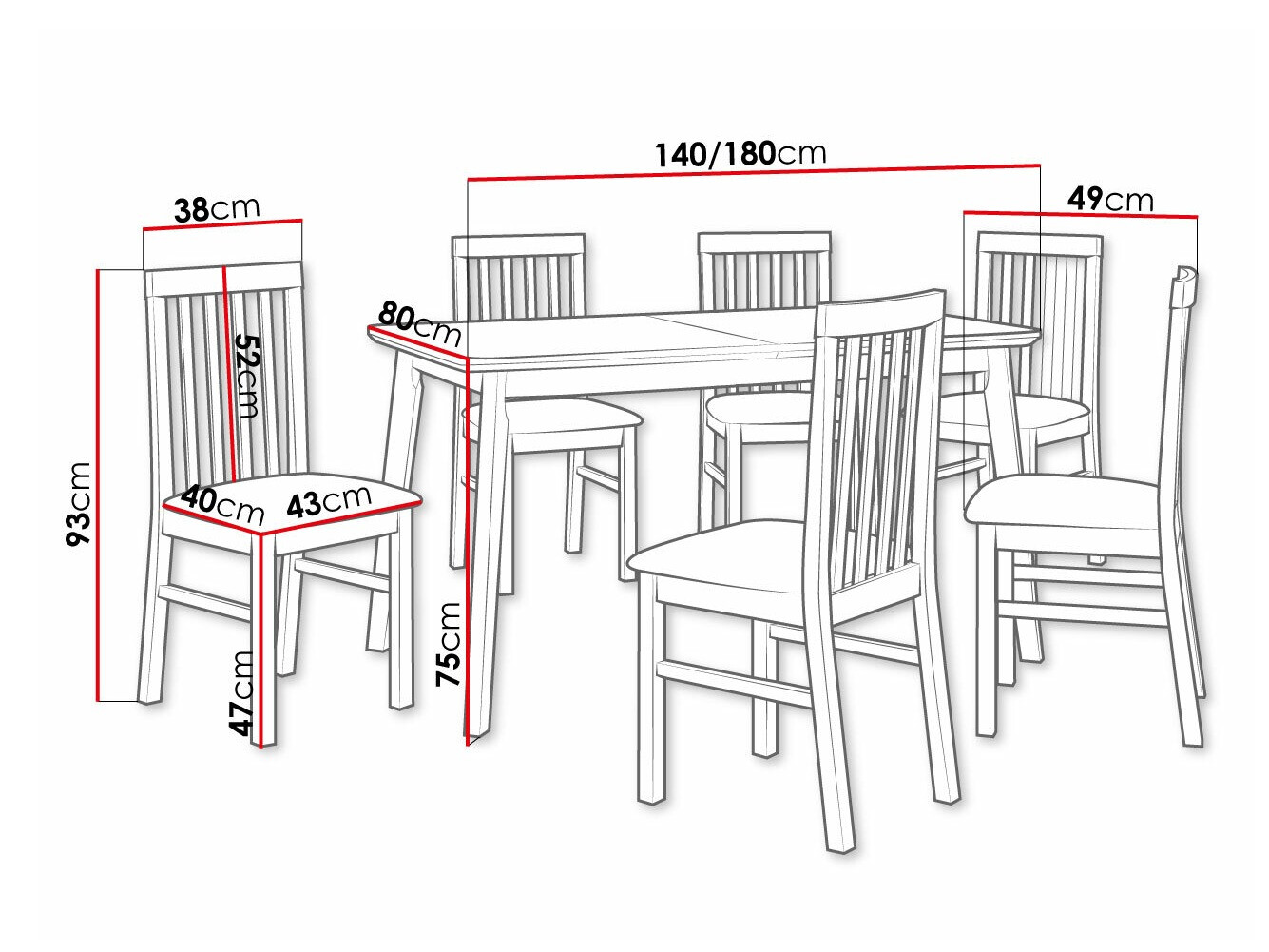 Trpezarijski set Victorville 267 (Sonoma hrast)