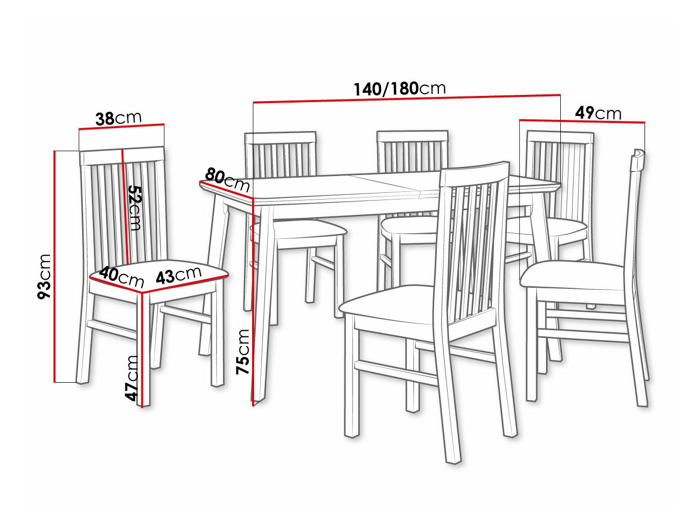 Trpezarijski set Victorville 267 (Sonoma hrast)