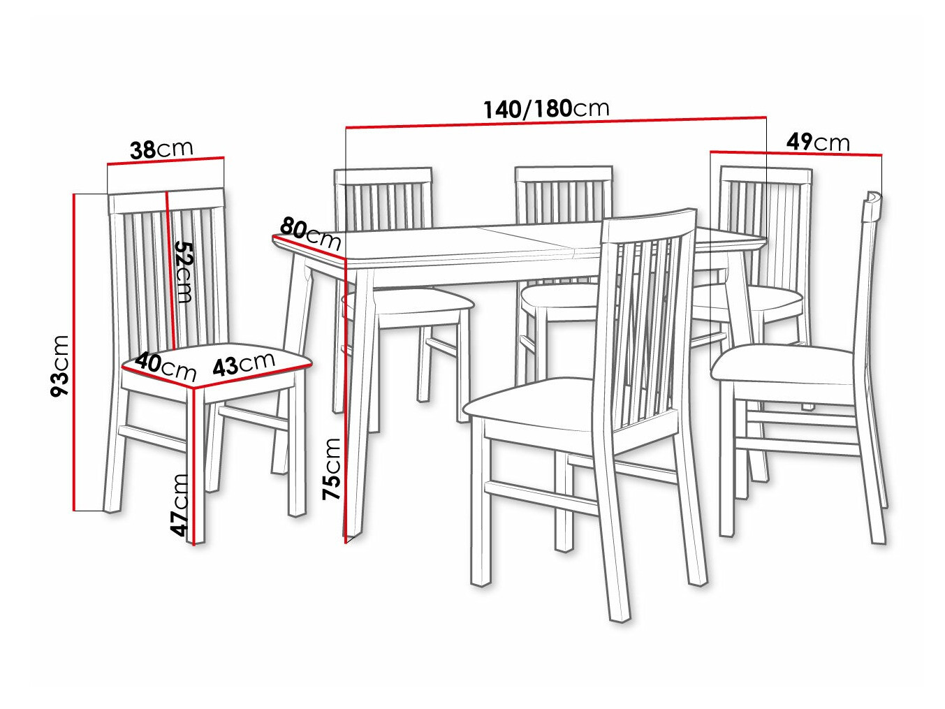 Trpezarijski set Victorville 267 (Sonoma hrast)