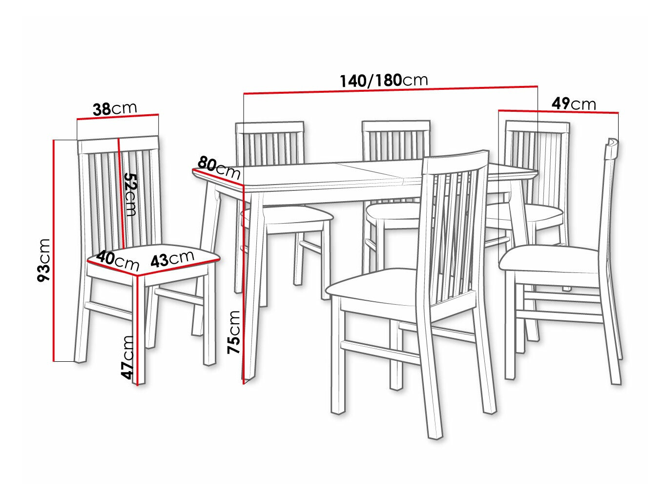 Trpezarijski set Victorville 267 (Sonoma hrast)