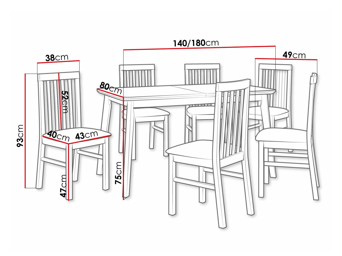 Trpezarijski set Victorville 267 (Sonoma hrast)