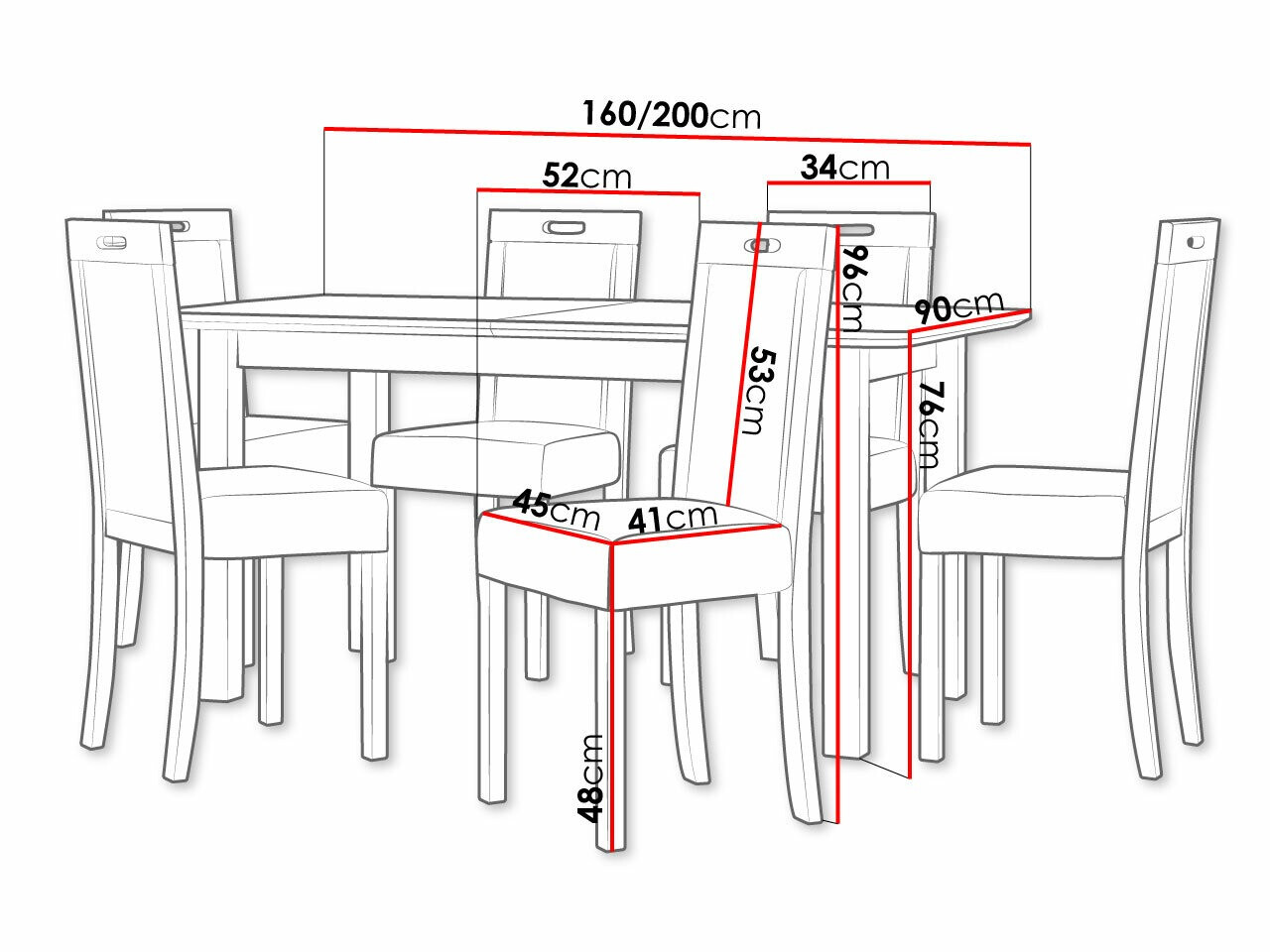Trpezarijski set Victorville 278 (Orah)