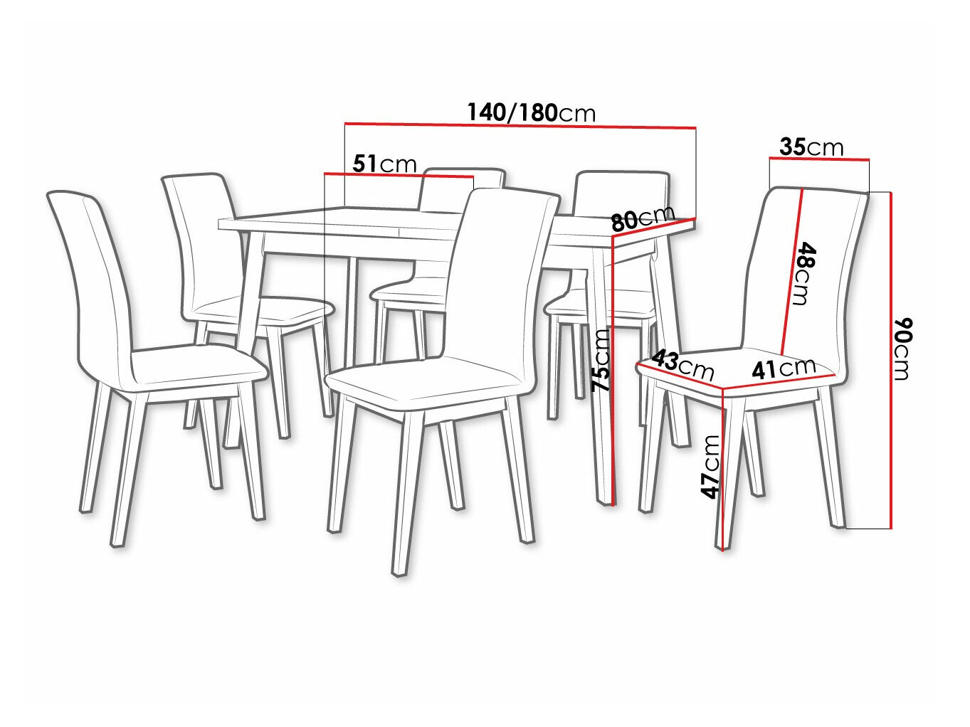 Trpezarijski set Victorville 288 (Unuk hrast + Crno)