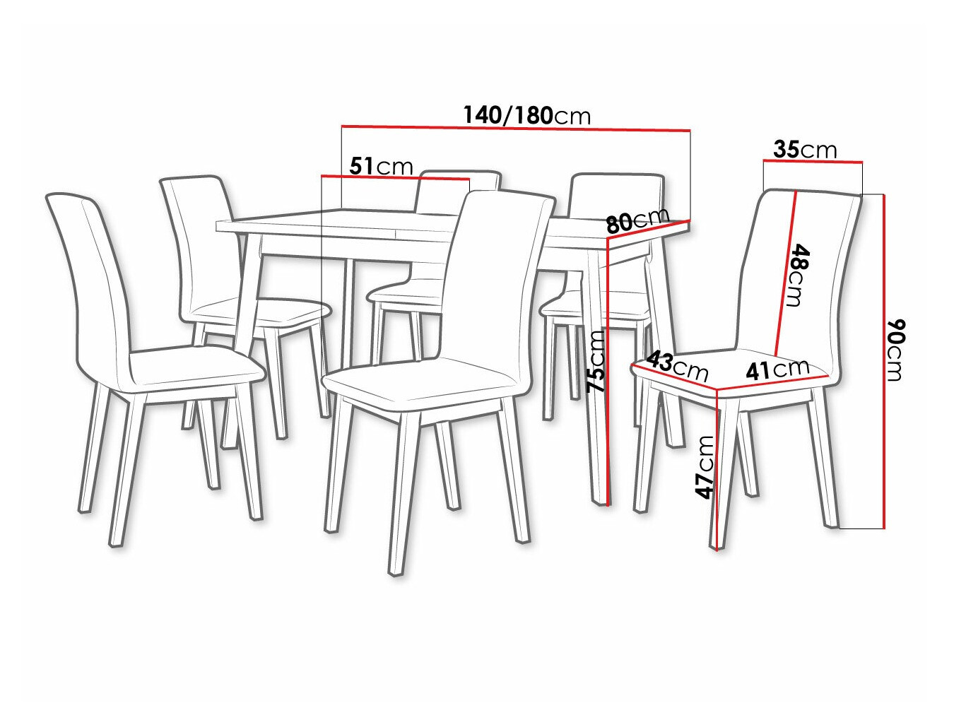Trpezarijski set Victorville 288 (Zanatski hrast + Crno)