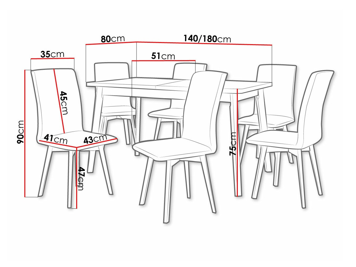Trpezarijski set Victorville 291 (Sonoma hrast + Belo)