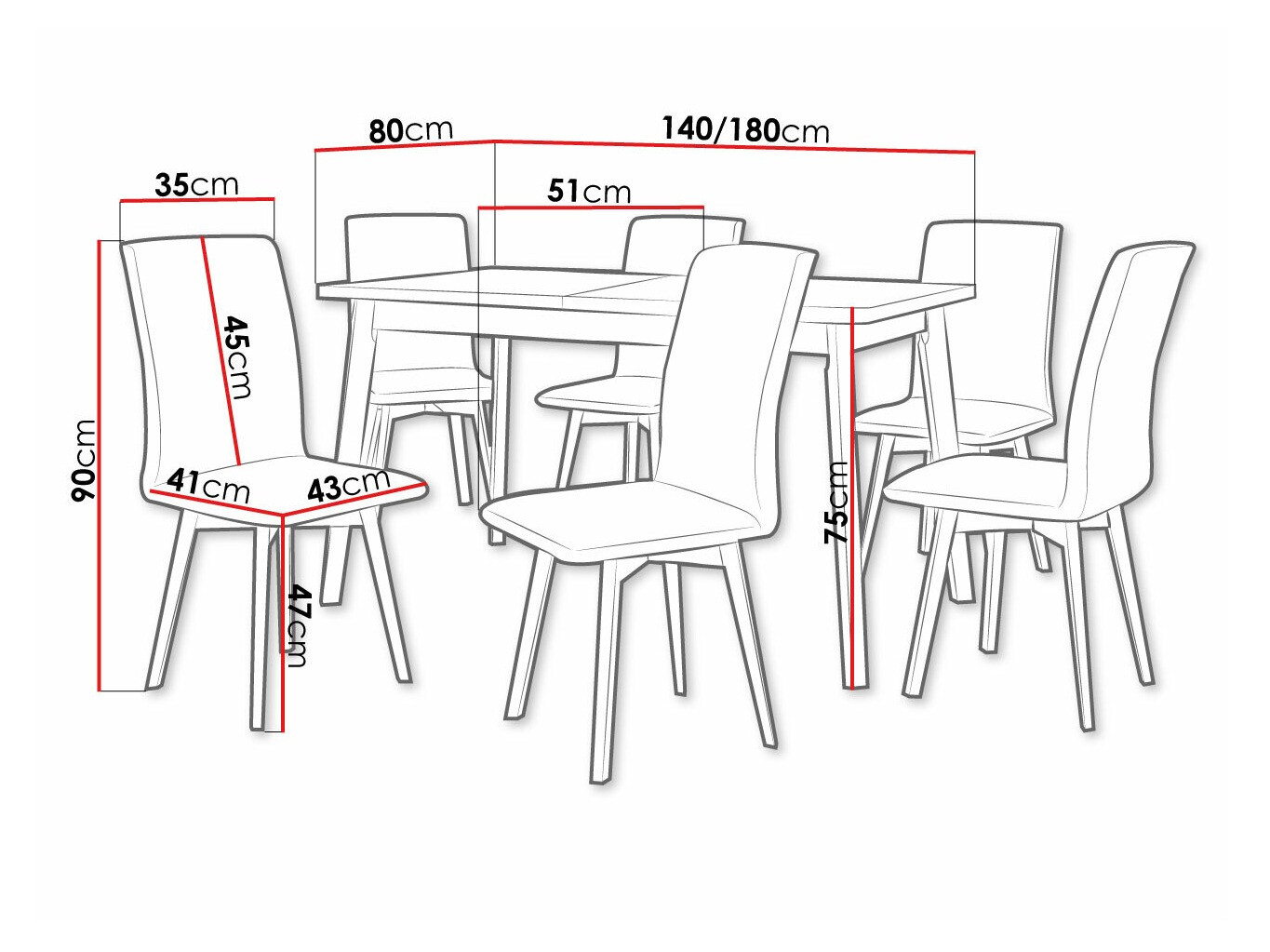 Trpezarijski set Victorville 291 (Sonoma hrast + Belo)