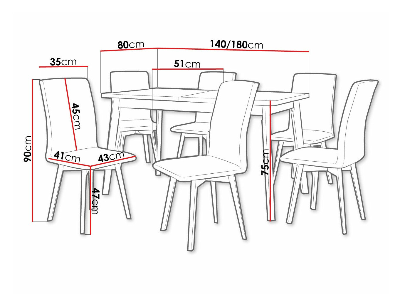 Trpezarijski set Victorville 292 (Sonoma hrast + Crno)